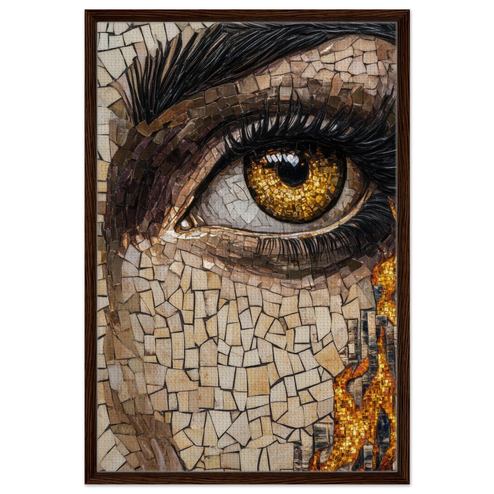 Framed Canvas Portrait - The Oracles Forbidden Prophecy Byzantine Mosaic 2 - Shop Ai Art WebShop - Digital Art online Store