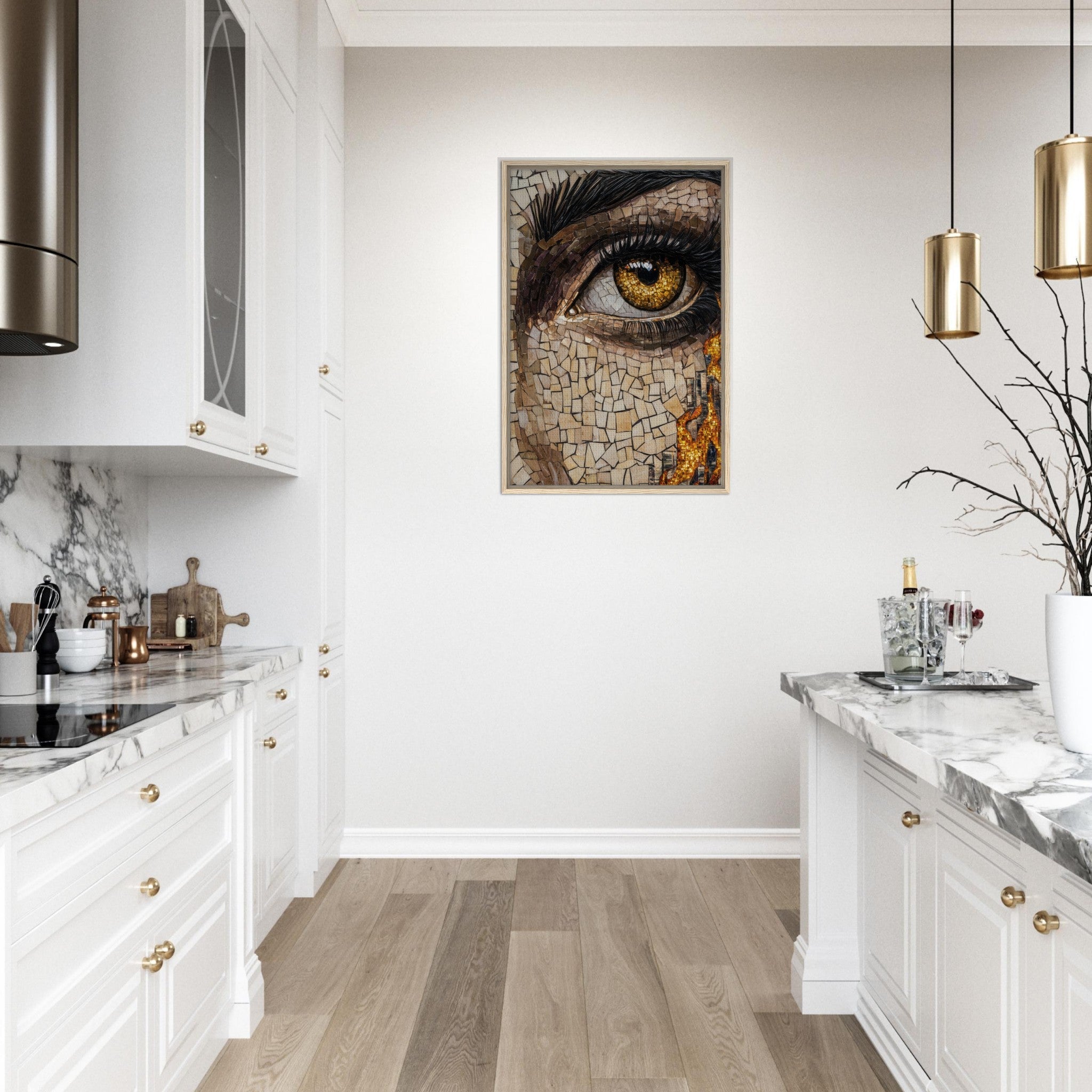 Framed Canvas Portrait - The Oracles Forbidden Prophecy Byzantine Mosaic 2 - Shop Ai Art WebShop - Digital Art online Store