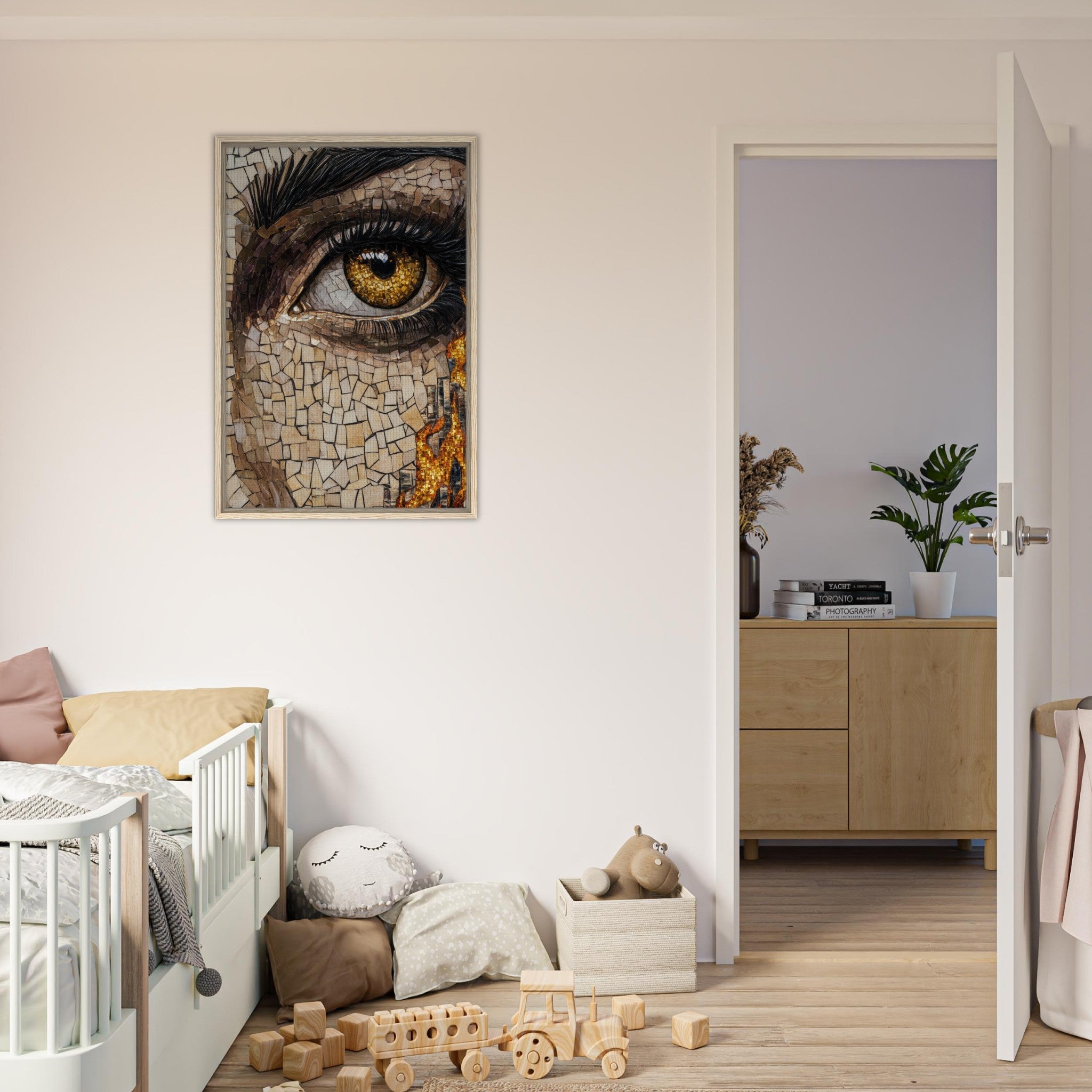 Framed Canvas Portrait - The Oracles Forbidden Prophecy Byzantine Mosaic 2 - Shop Ai Art WebShop - Digital Art online Store