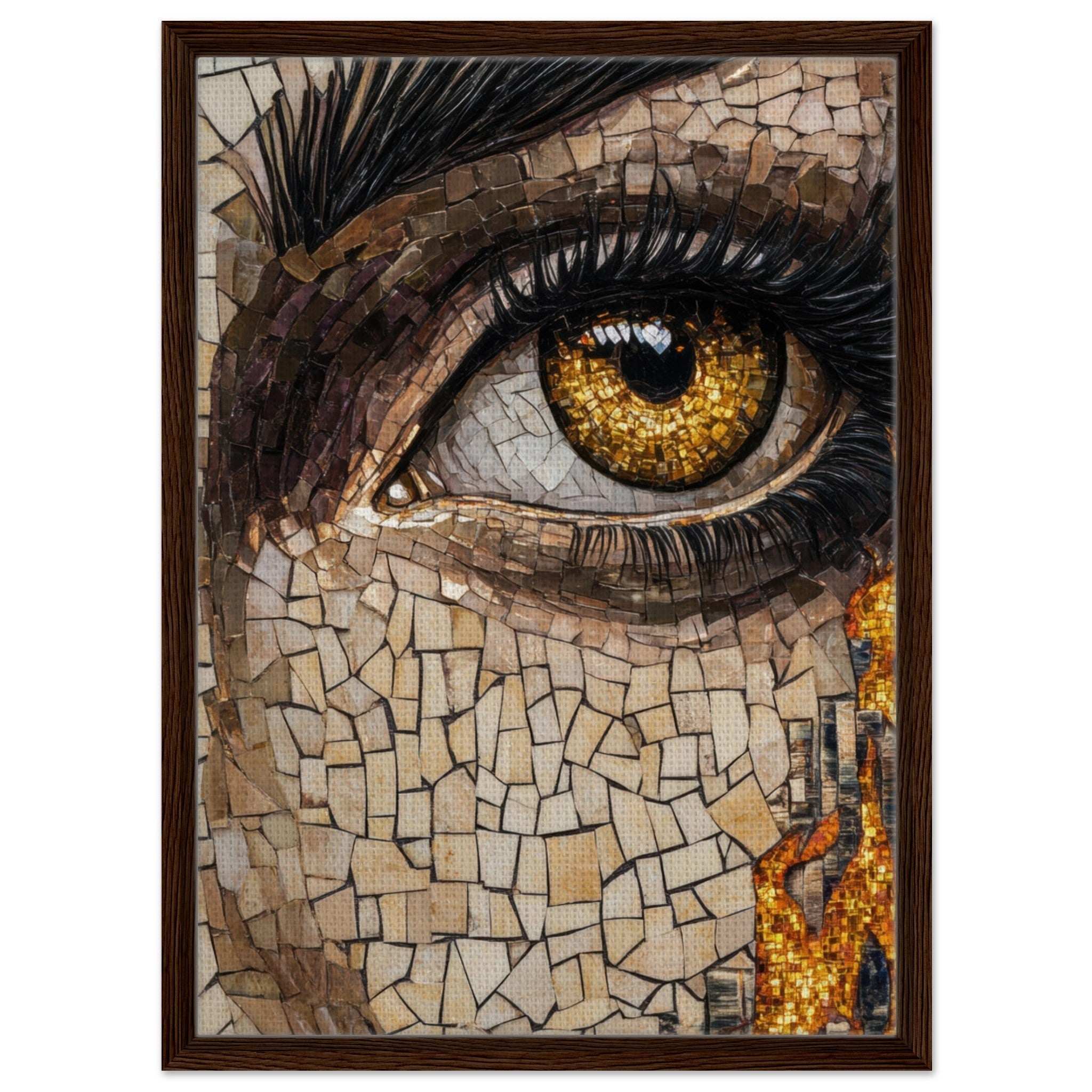 Framed Canvas Portrait - The Oracles Forbidden Prophecy Byzantine Mosaic 2 - Shop Ai Art WebShop - Digital Art online Store
