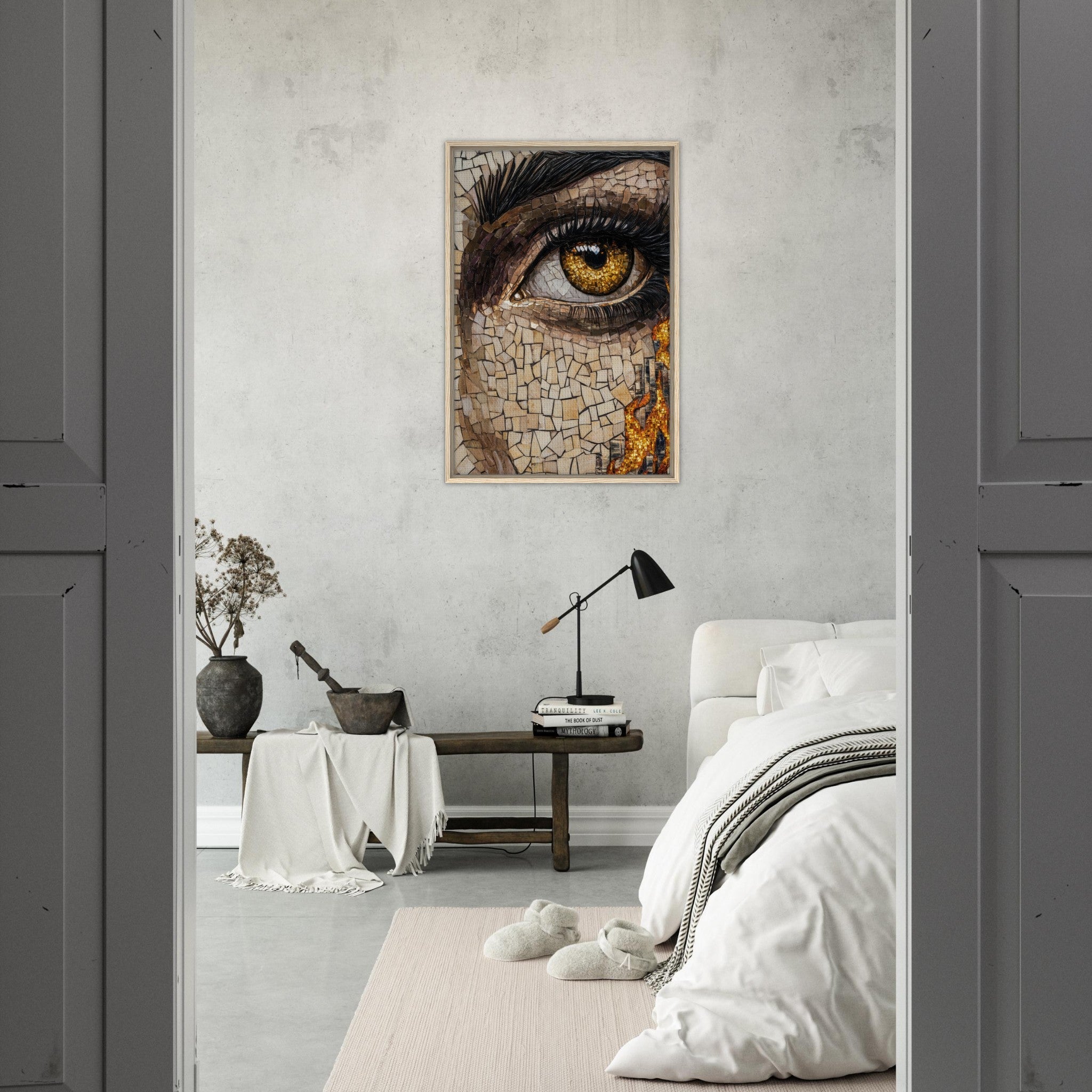Framed Canvas Portrait - The Oracles Forbidden Prophecy Byzantine Mosaic 2 - Shop Ai Art WebShop - Digital Art online Store