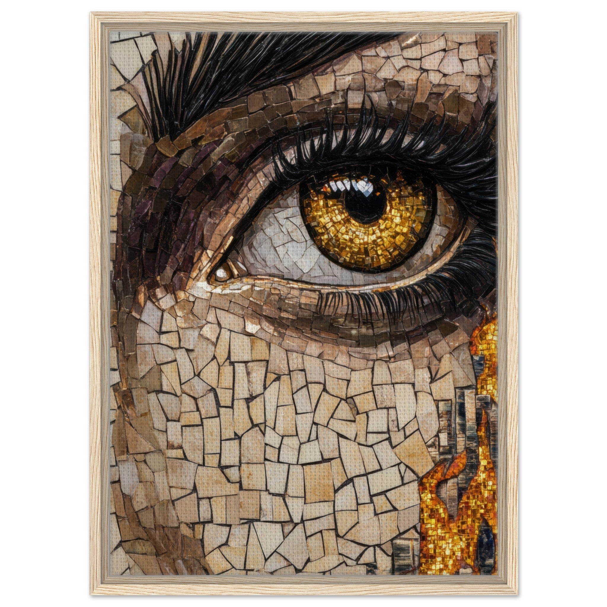 Framed Canvas Portrait - The Oracles Forbidden Prophecy Byzantine Mosaic 2 - Shop Ai Art WebShop - Digital Art online Store