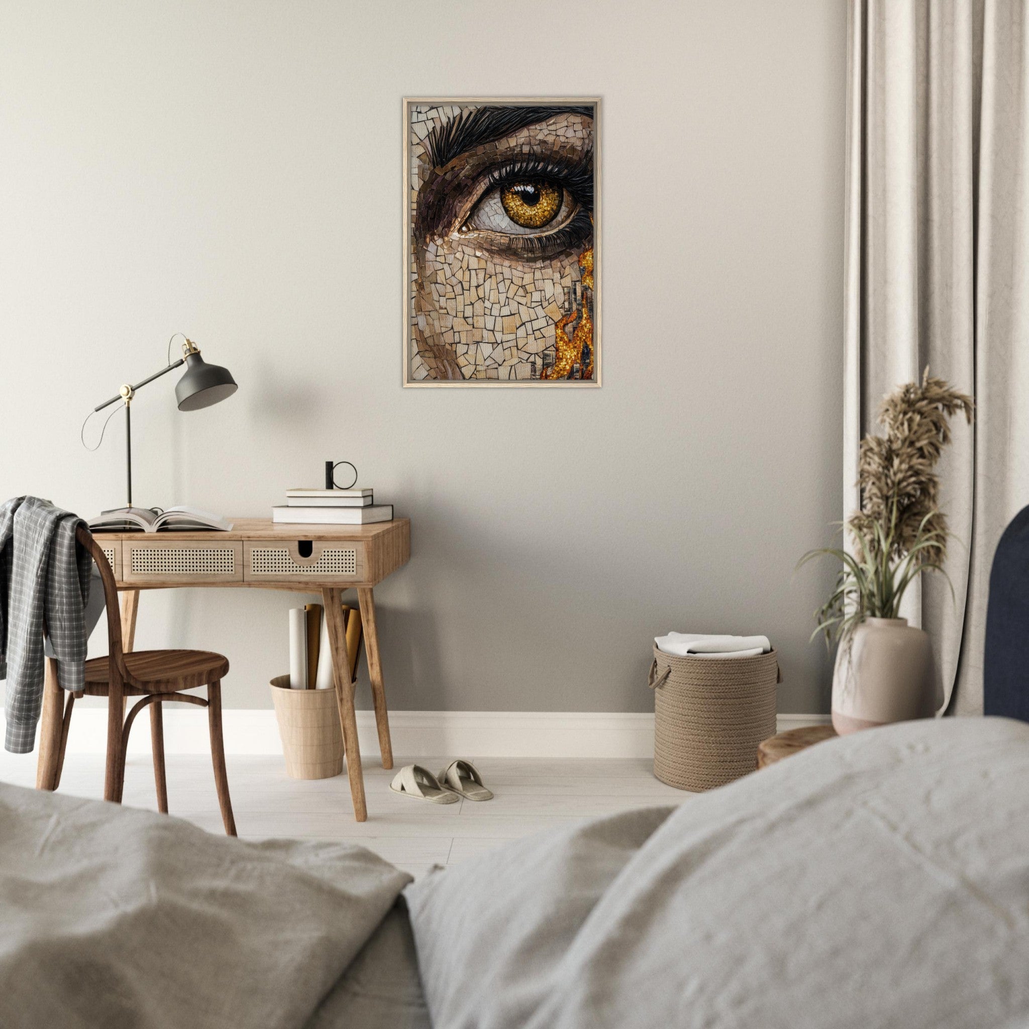 Framed Canvas Portrait - The Oracles Forbidden Prophecy Byzantine Mosaic 2 - Shop Ai Art WebShop - Digital Art online Store