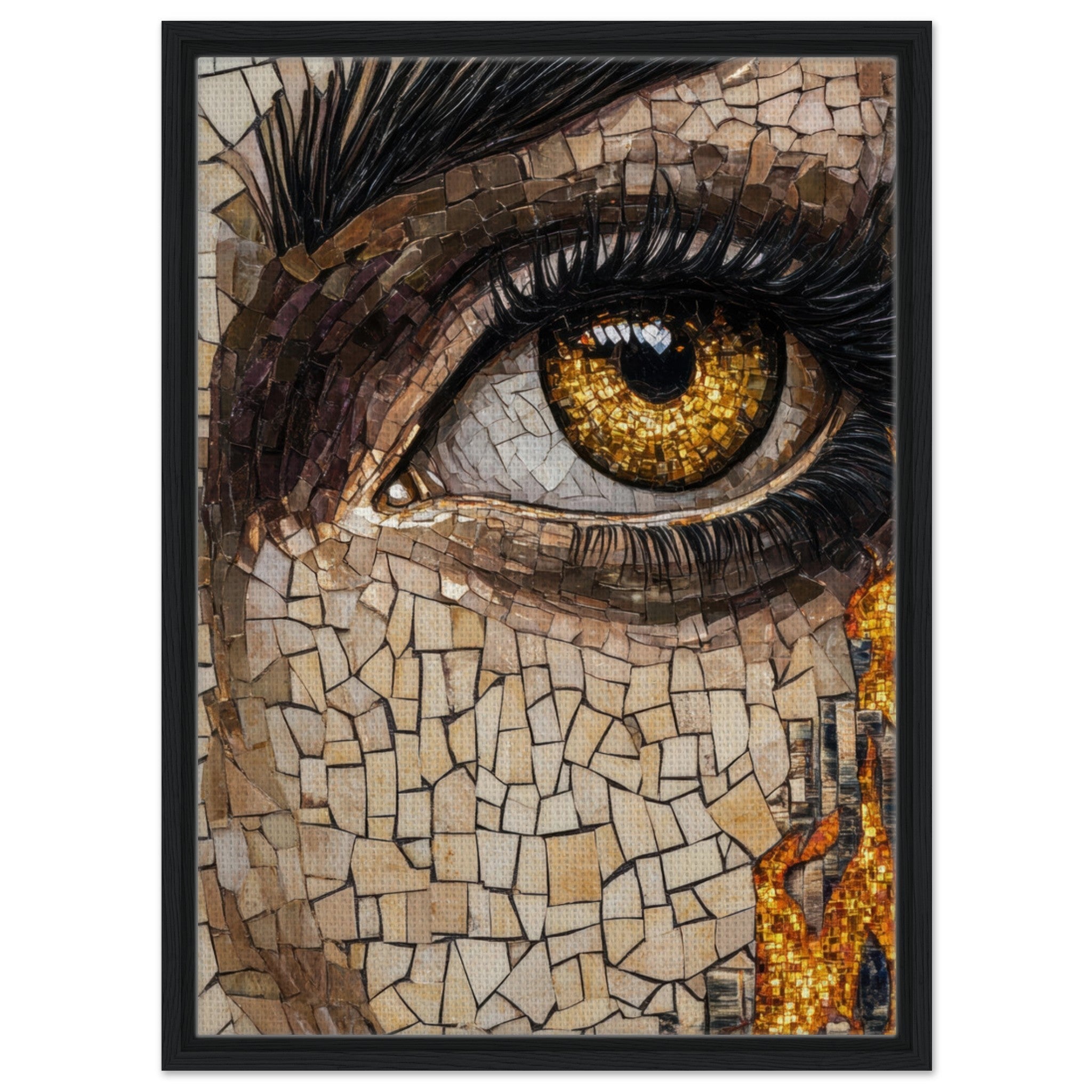Framed Canvas Portrait - The Oracles Forbidden Prophecy Byzantine Mosaic 2 - Shop Ai Art WebShop - Digital Art online Store