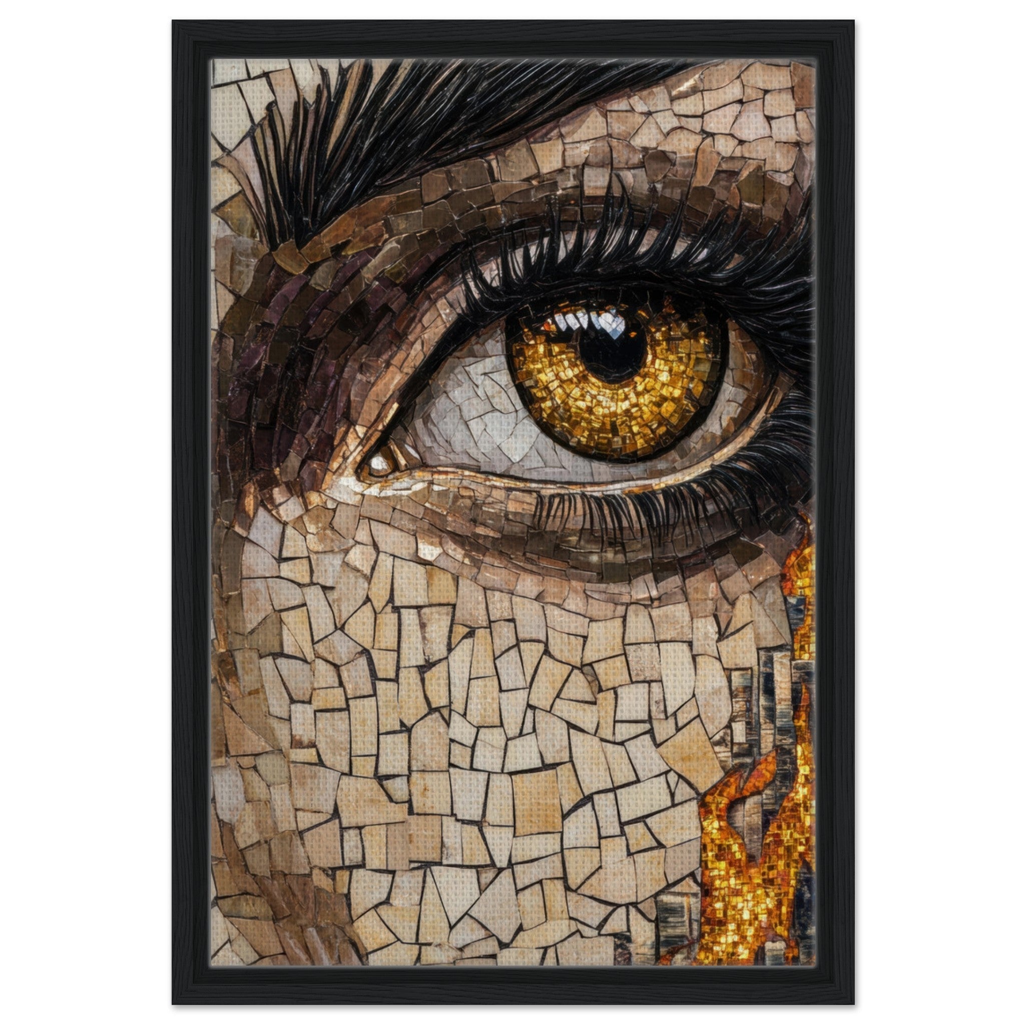Framed Canvas Portrait - The Oracles Forbidden Prophecy Byzantine Mosaic 2 - Shop Ai Art WebShop - Digital Art online Store