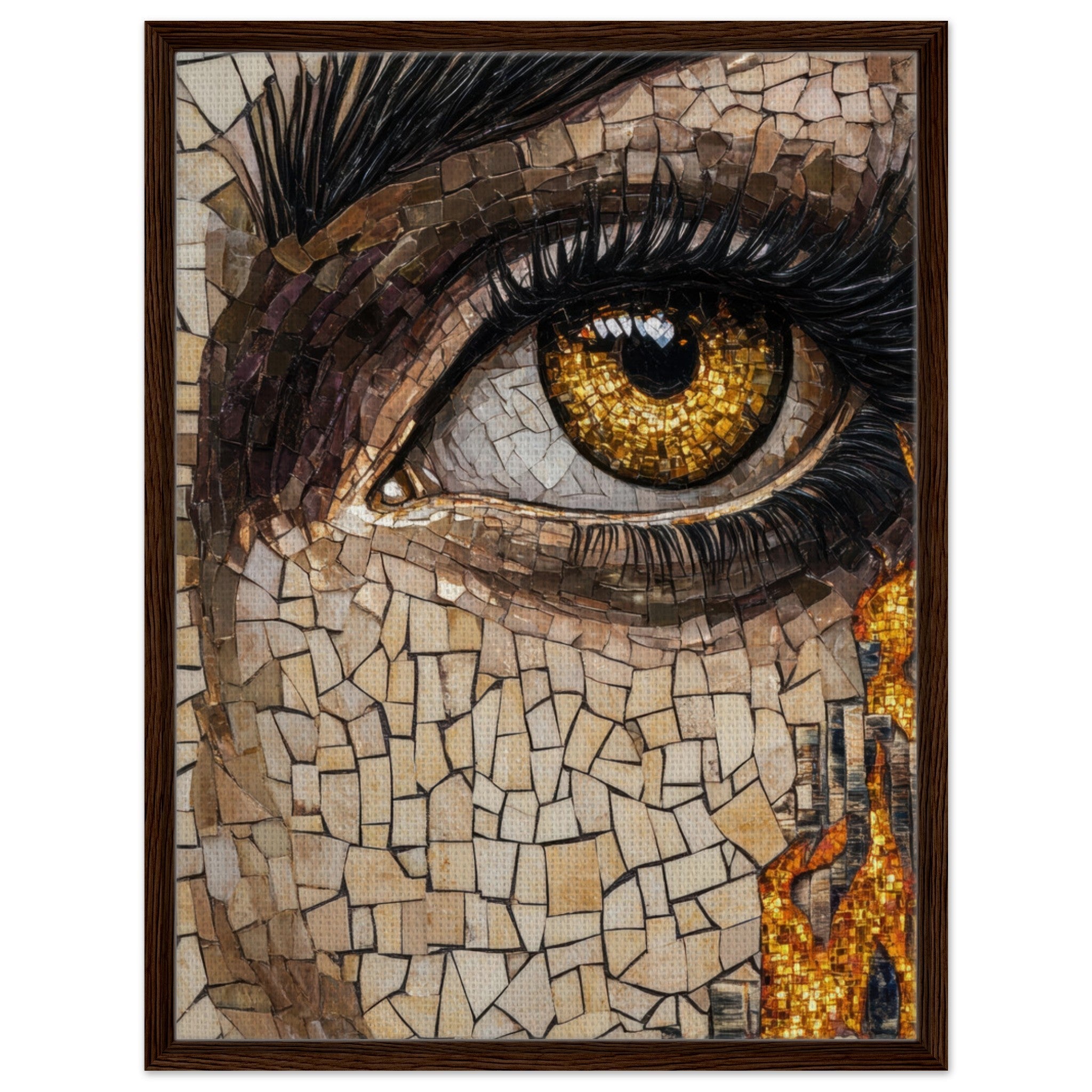 Framed Canvas Portrait - The Oracles Forbidden Prophecy Byzantine Mosaic 2 - Shop Ai Art WebShop - Digital Art online Store