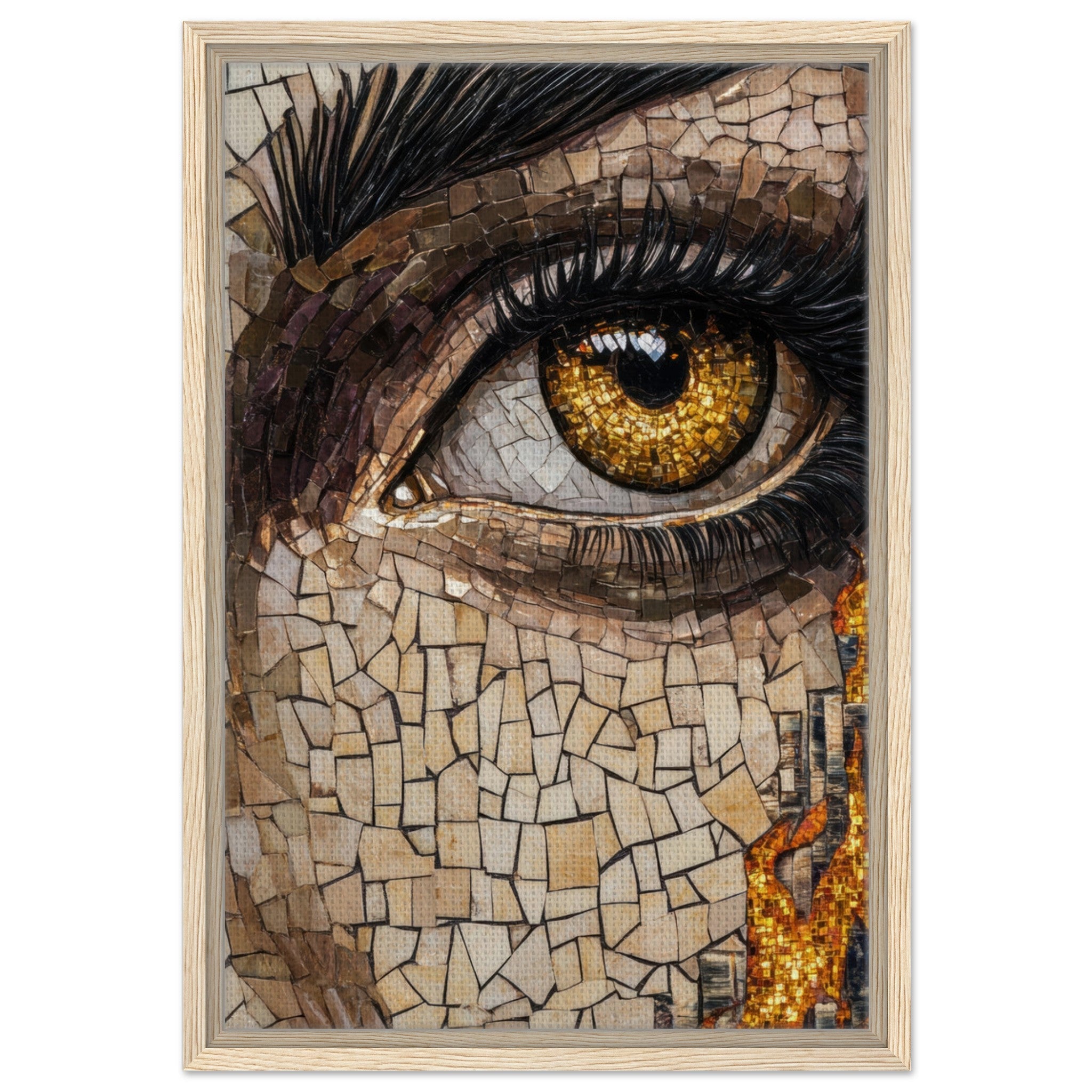 Framed Canvas Portrait - The Oracles Forbidden Prophecy Byzantine Mosaic 2 - Shop Ai Art WebShop - Digital Art online Store