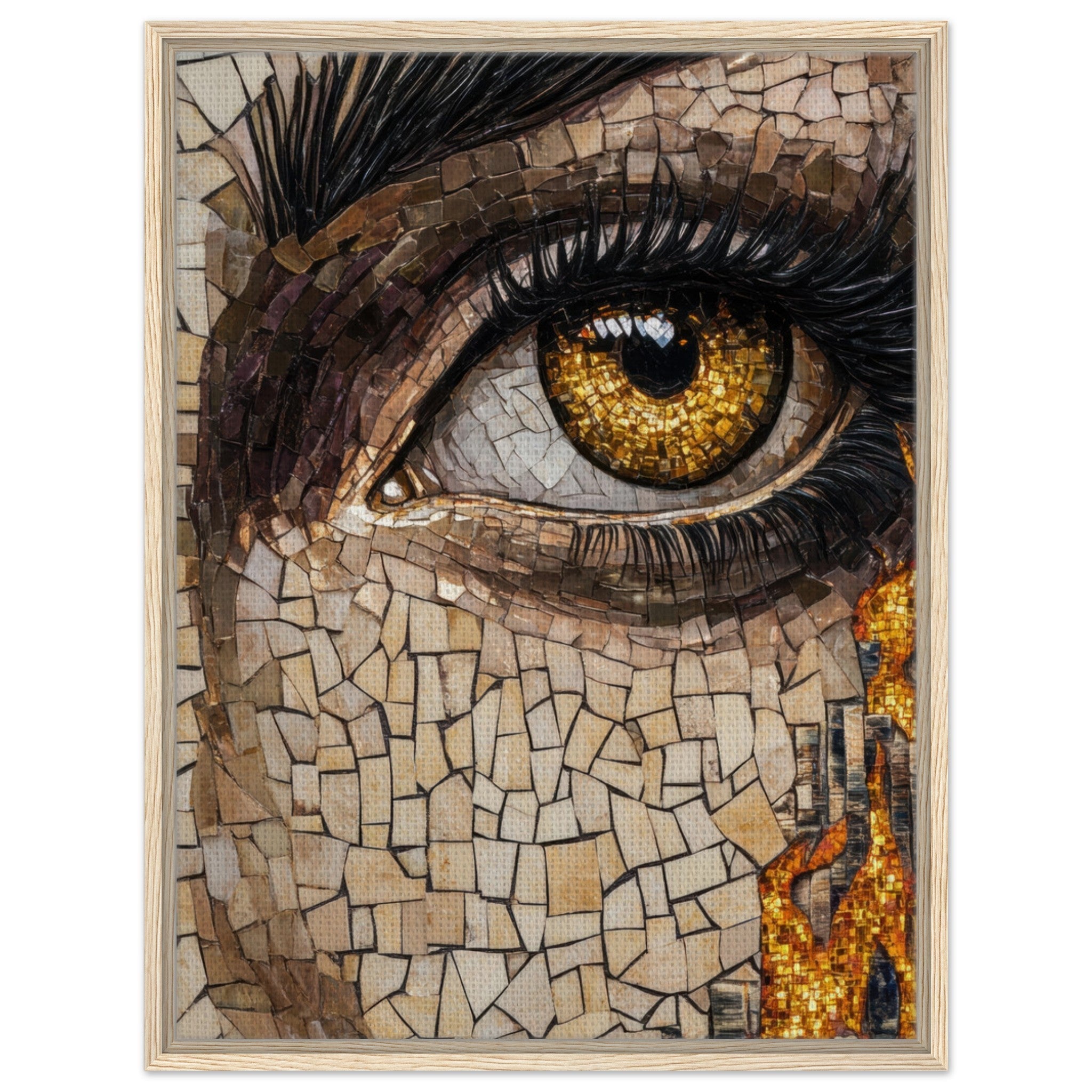 Framed Canvas Portrait - The Oracles Forbidden Prophecy Byzantine Mosaic 2 - Shop Ai Art WebShop - Digital Art online Store