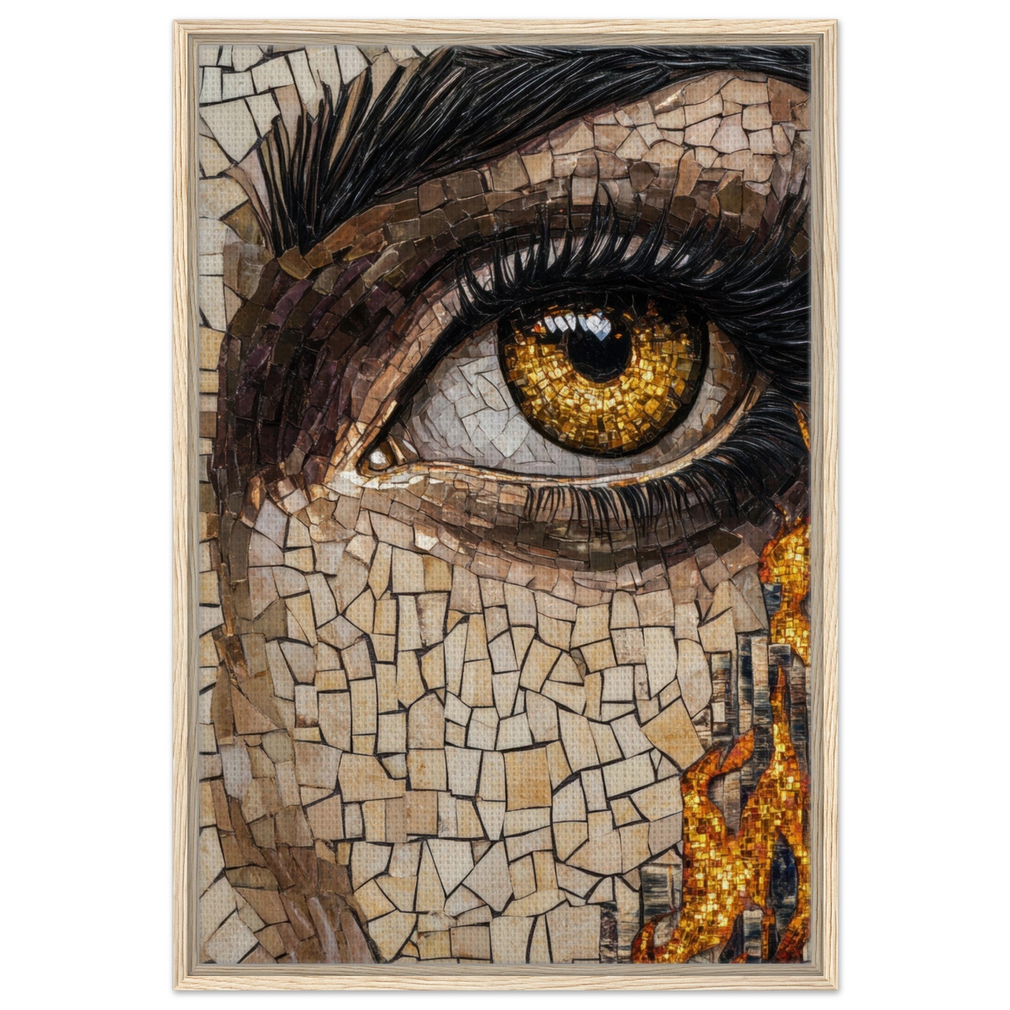 Framed Canvas Portrait - The Oracles Forbidden Prophecy Byzantine Mosaic 2 - Shop Ai Art WebShop - Digital Art online Store