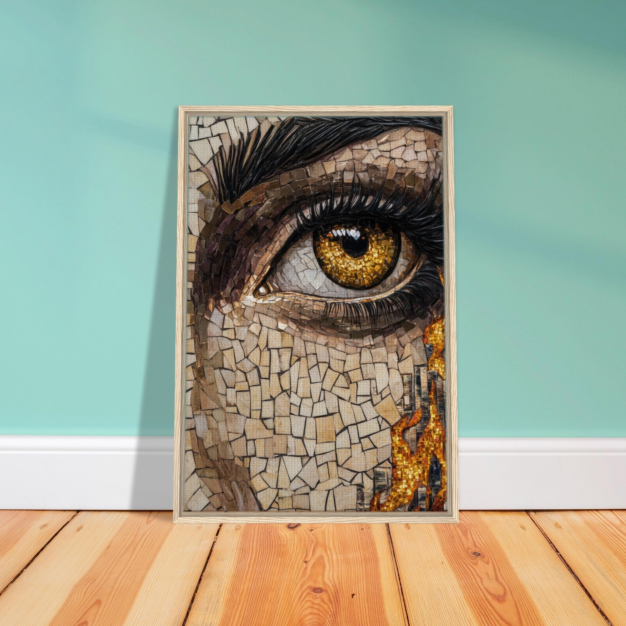Framed Canvas Portrait - The Oracles Forbidden Prophecy Byzantine Mosaic 2 - Shop Ai Art WebShop - Digital Art online Store