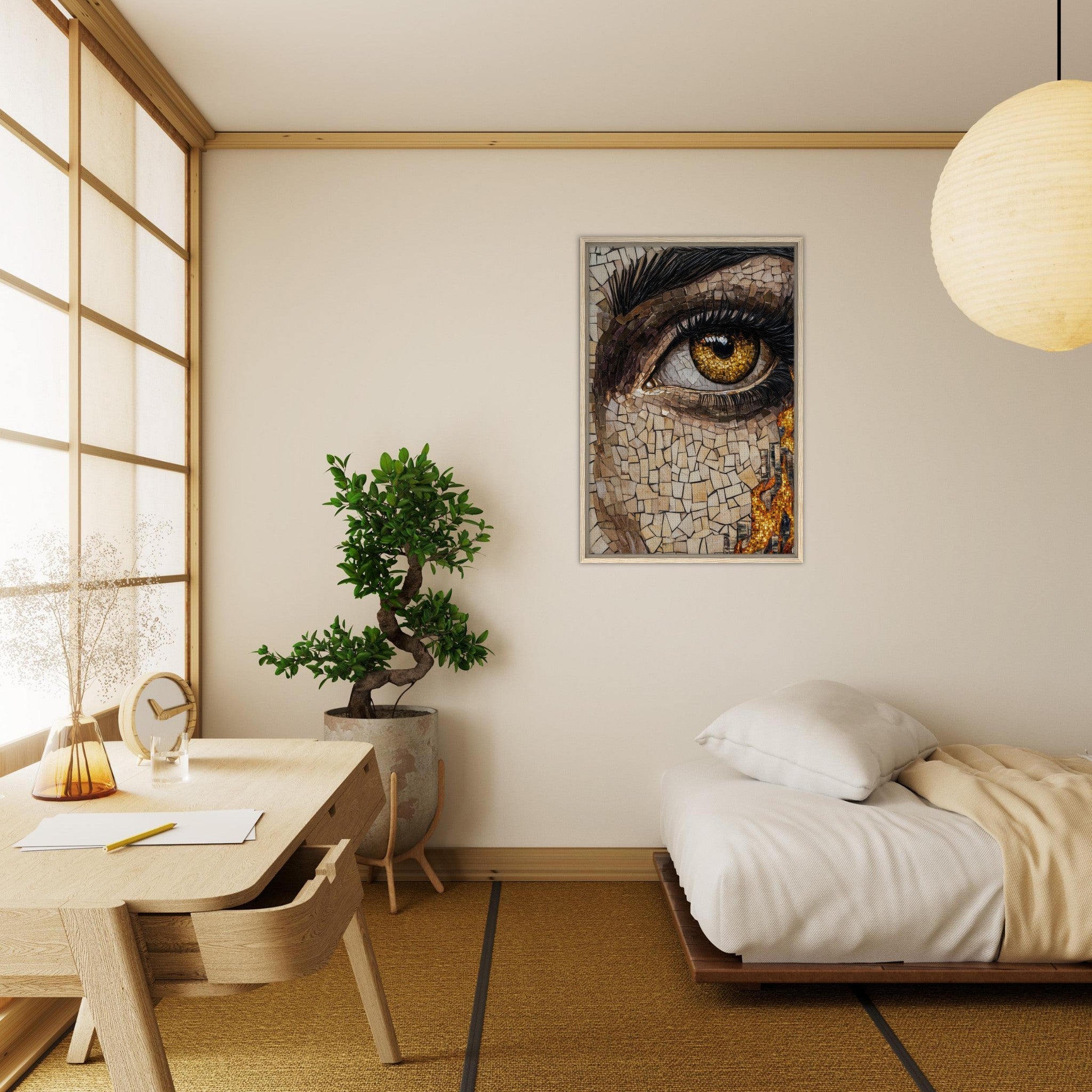 Framed Canvas Portrait - The Oracles Forbidden Prophecy Byzantine Mosaic 2 - Shop Ai Art WebShop - Digital Art online Store