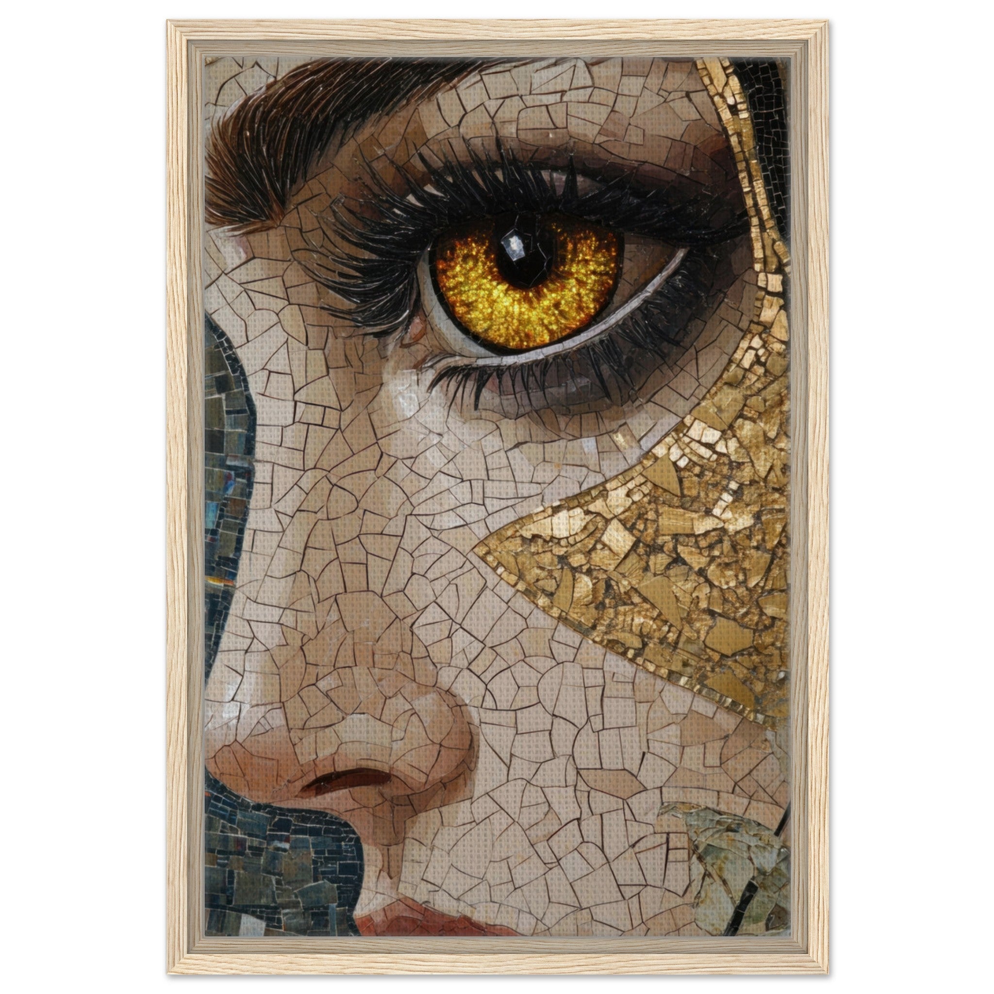 Framed Canvas Portrait - The Oracles Forbidden Prophecy Byzantine Mosaic - Shop Ai Art WebShop - Digital Art online Store