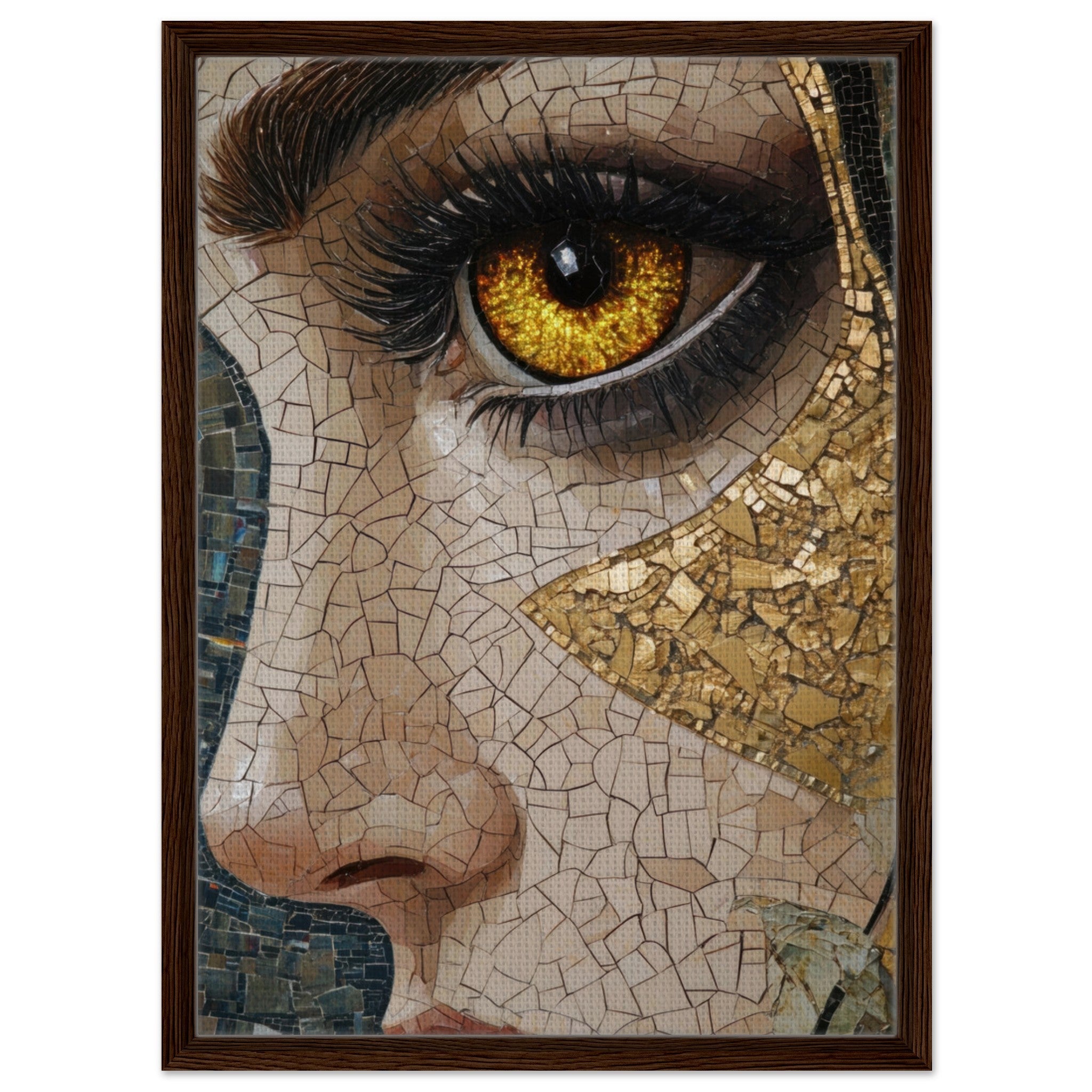 Framed Canvas Portrait - The Oracles Forbidden Prophecy Byzantine Mosaic - Shop Ai Art WebShop - Digital Art online Store