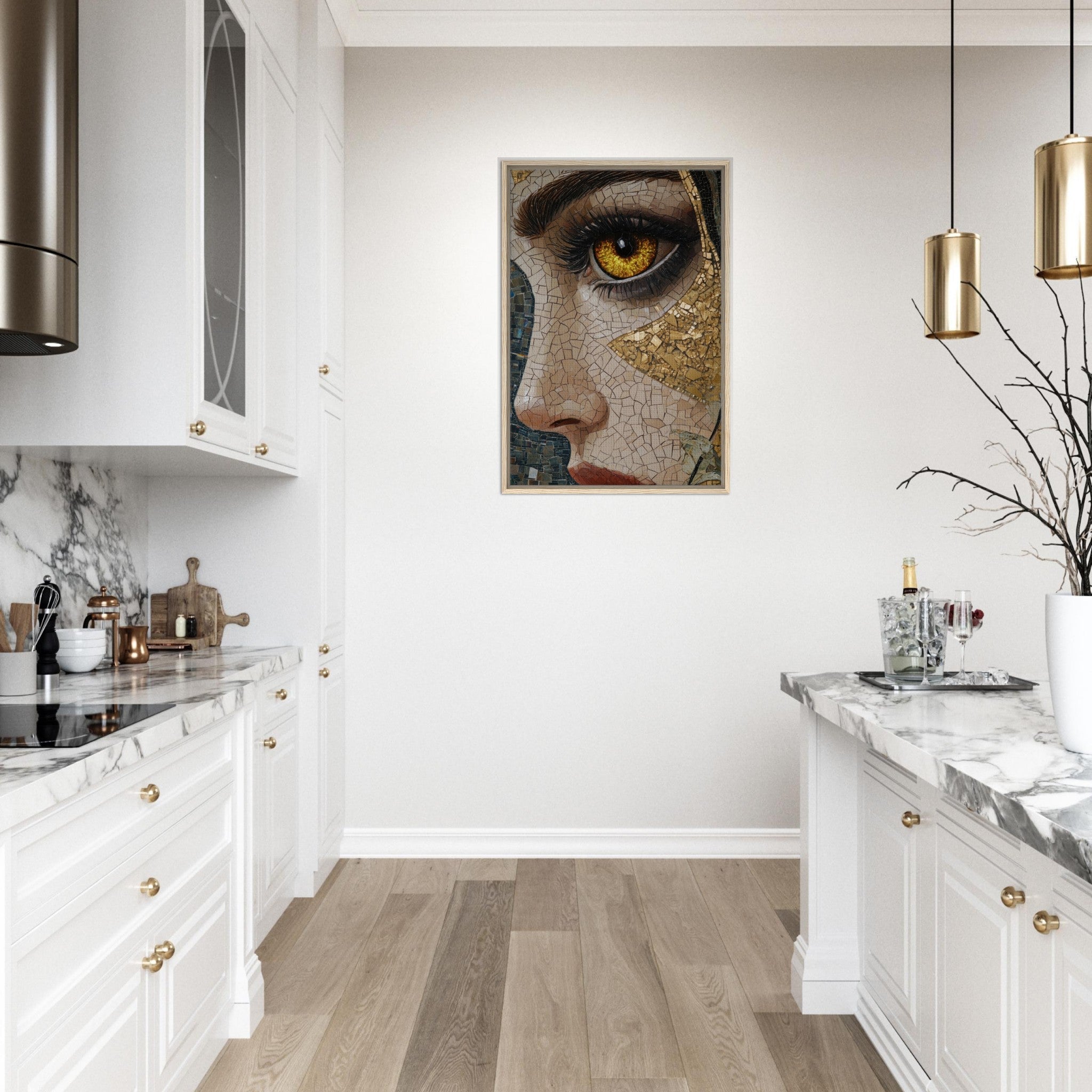 Framed Canvas Portrait - The Oracles Forbidden Prophecy Byzantine Mosaic - Shop Ai Art WebShop - Digital Art online Store