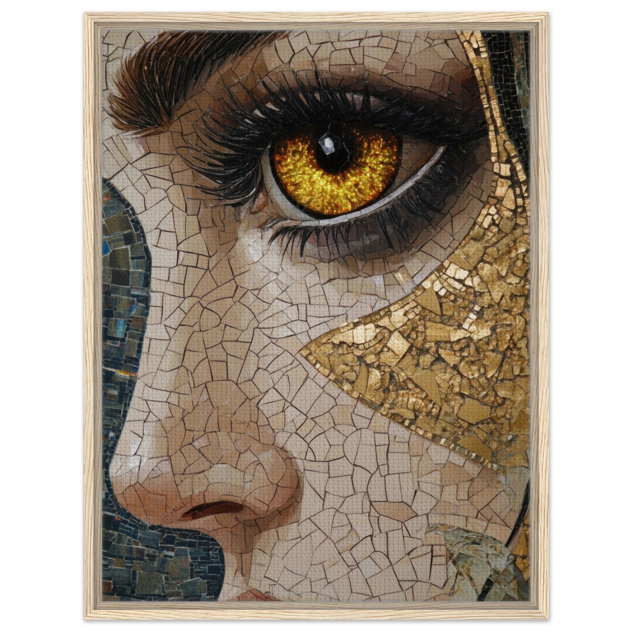 Framed Canvas Portrait - The Oracles Forbidden Prophecy Byzantine Mosaic - Shop Ai Art WebShop - Digital Art online Store