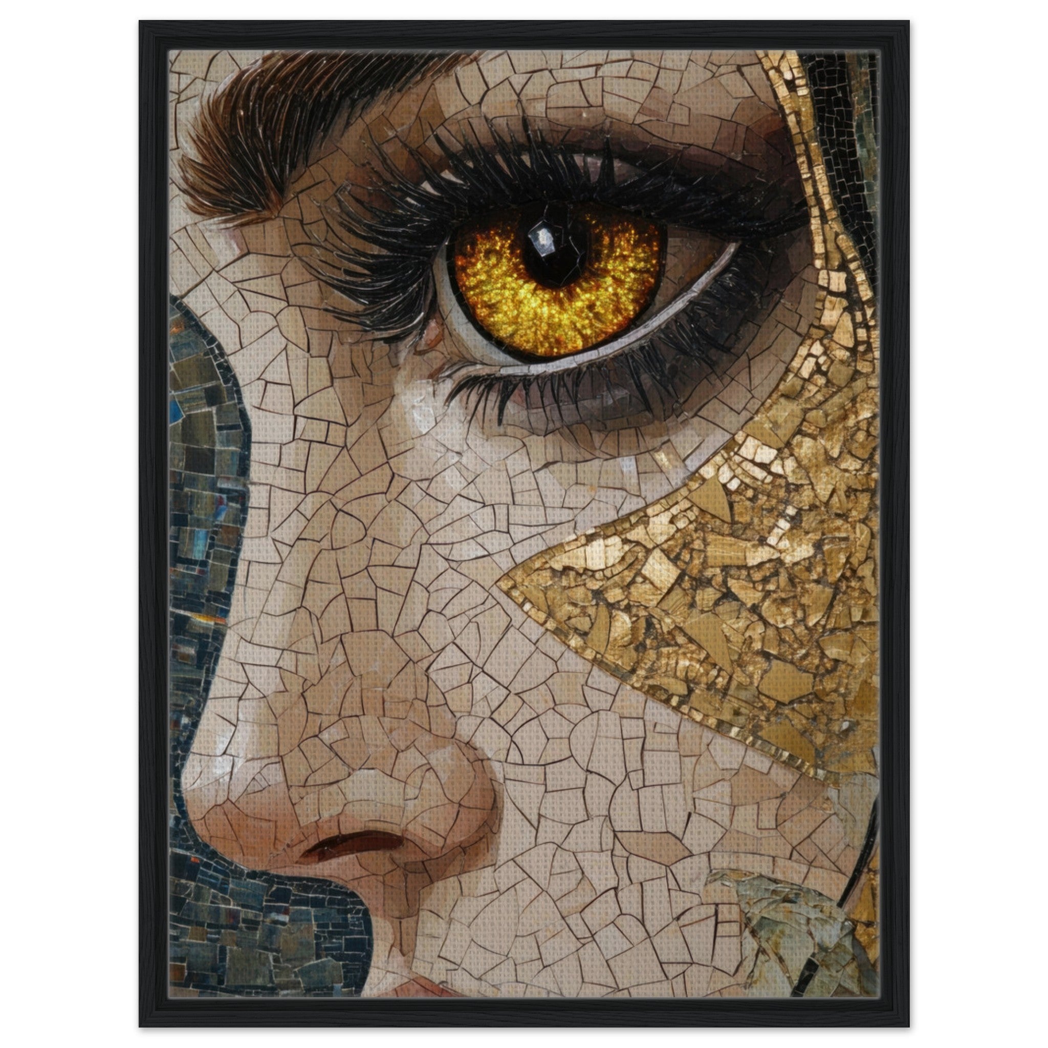 Framed Canvas Portrait - The Oracles Forbidden Prophecy Byzantine Mosaic - Shop Ai Art WebShop - Digital Art online Store