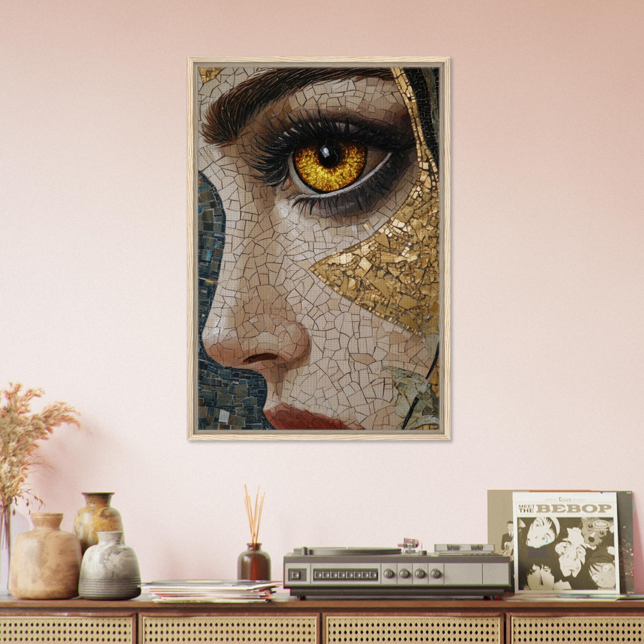 Framed Canvas Portrait - The Oracles Forbidden Prophecy Byzantine Mosaic - Shop Ai Art WebShop - Digital Art online Store