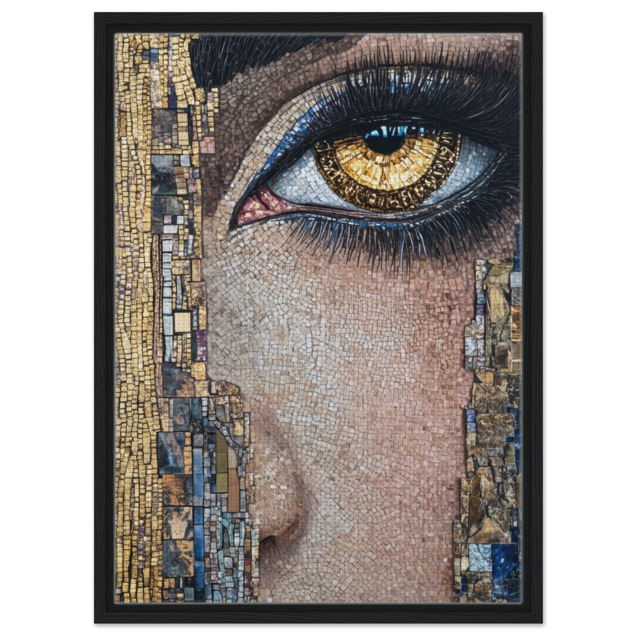 Framed Canvas Portrait - The Oracles Forbidden Prophecy Byzantine Mosaic 6 - Shop Ai Art WebShop - Digital Art online Store