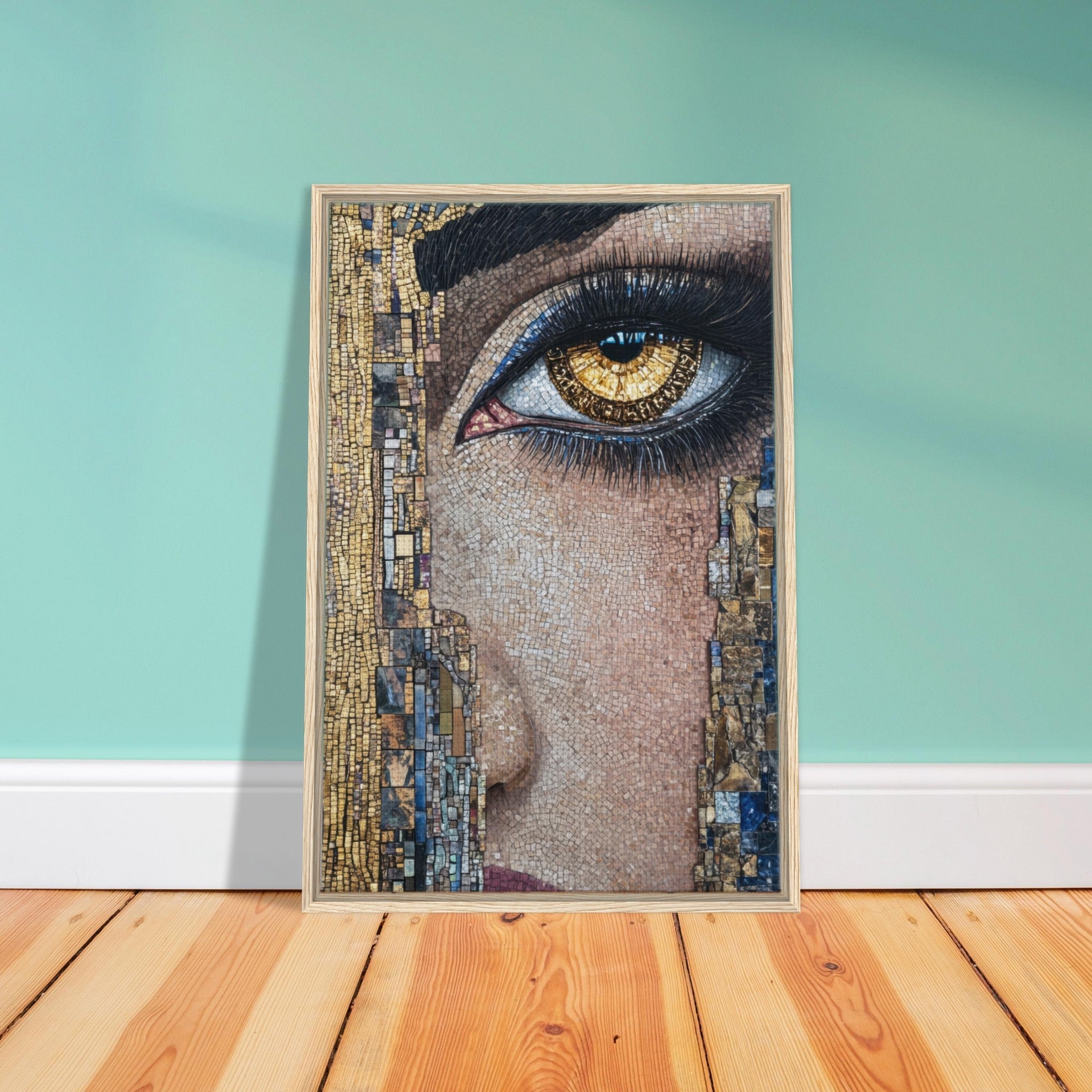 Framed Canvas Portrait - The Oracles Forbidden Prophecy Byzantine Mosaic 6 - Shop Ai Art WebShop - Digital Art online Store