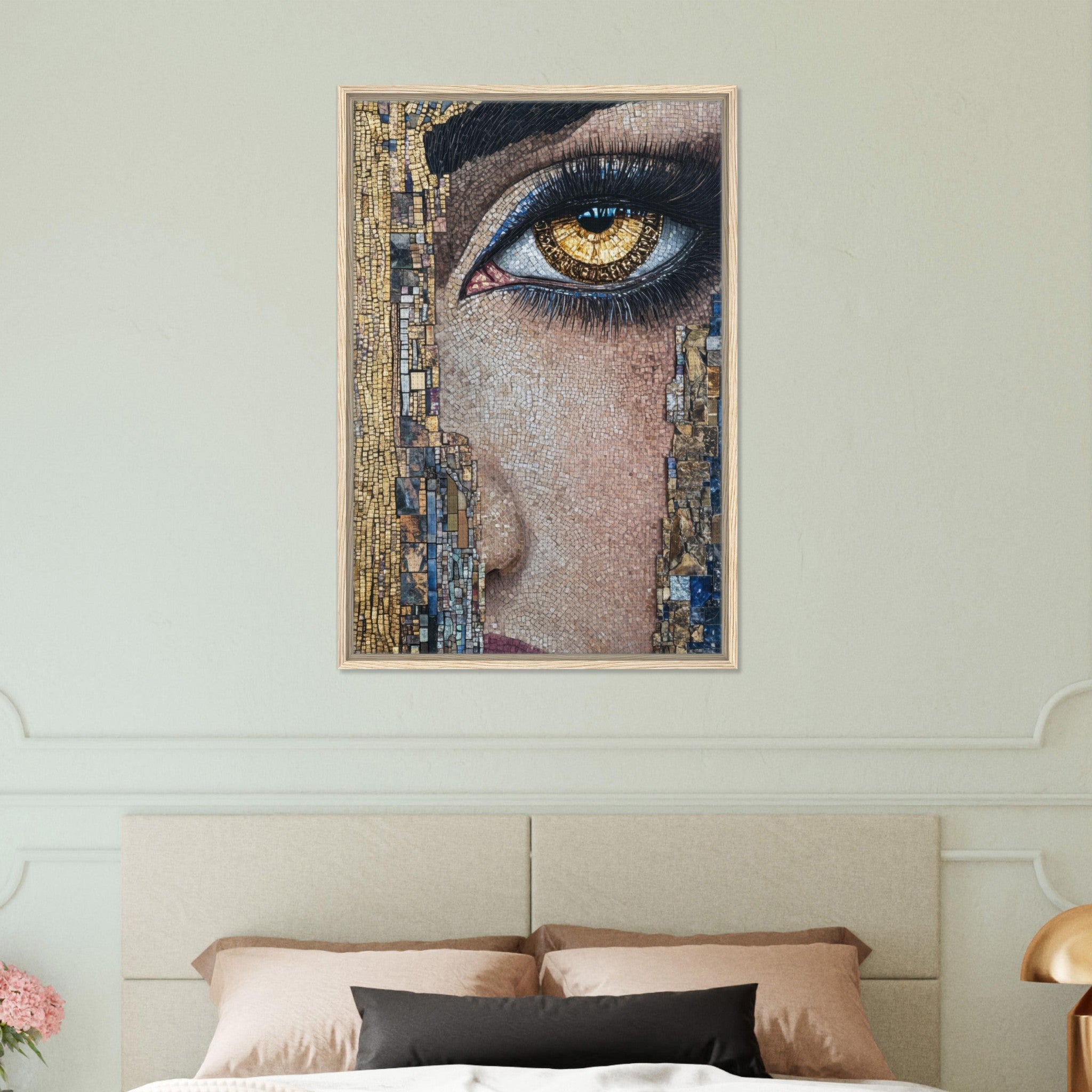 Framed Canvas Portrait - The Oracles Forbidden Prophecy Byzantine Mosaic 6 - Shop Ai Art WebShop - Digital Art online Store