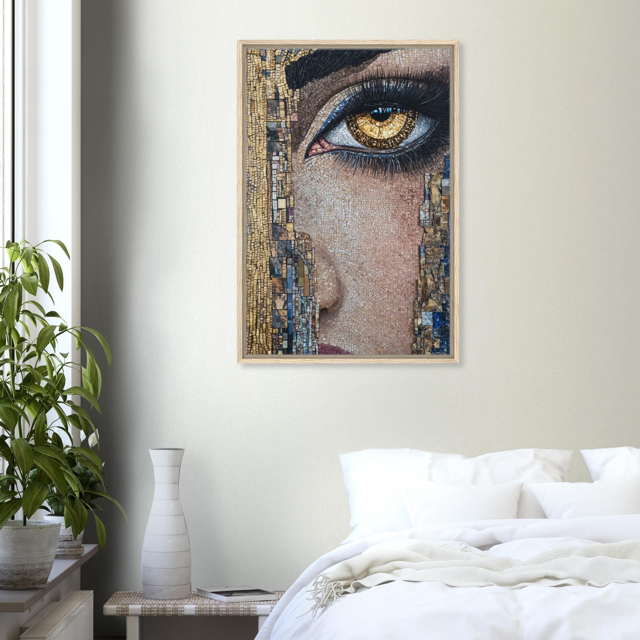 Framed Canvas Portrait - The Oracles Forbidden Prophecy Byzantine Mosaic 6 - Shop Ai Art WebShop - Digital Art online Store