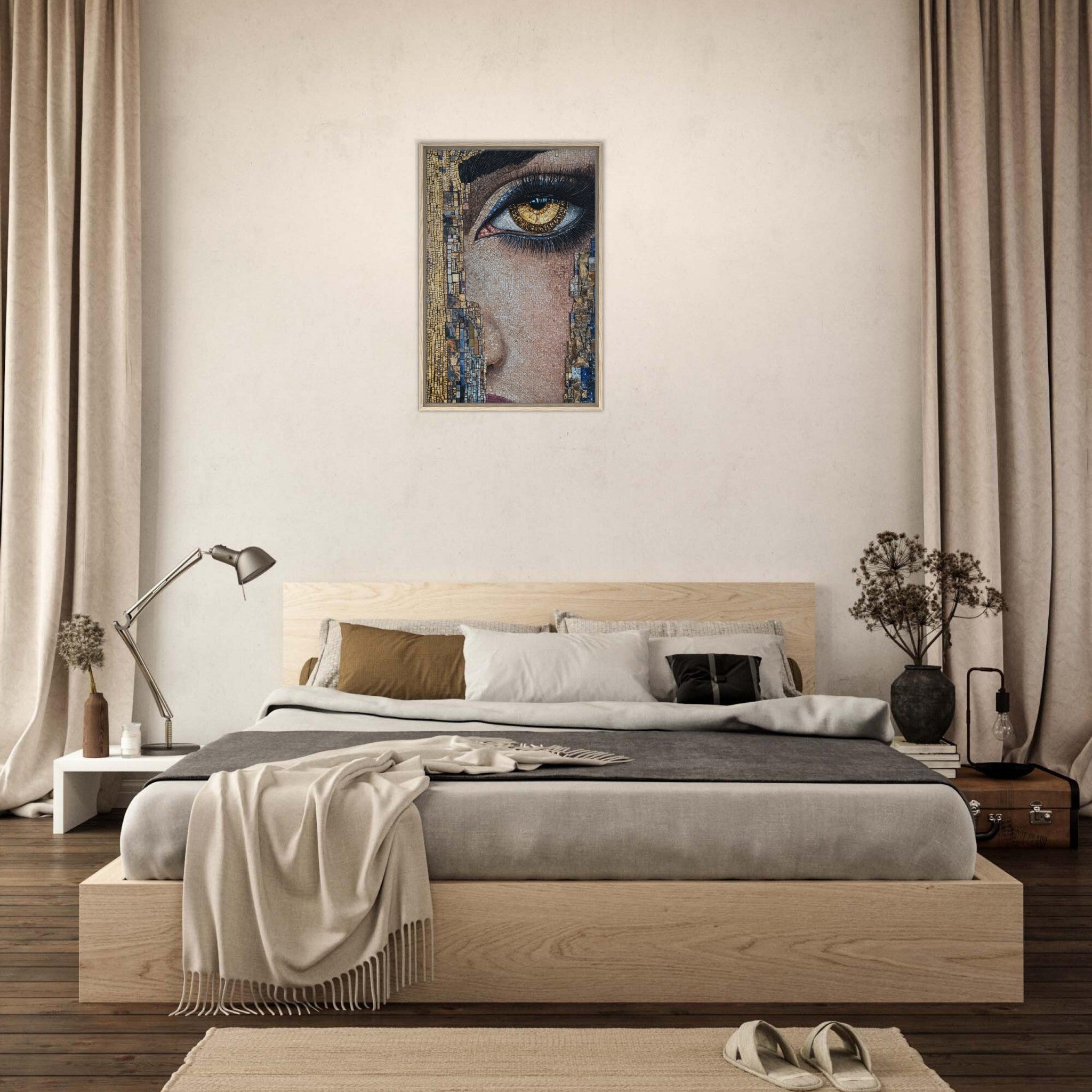 Framed Canvas Portrait - The Oracles Forbidden Prophecy Byzantine Mosaic 6 - Shop Ai Art WebShop - Digital Art online Store