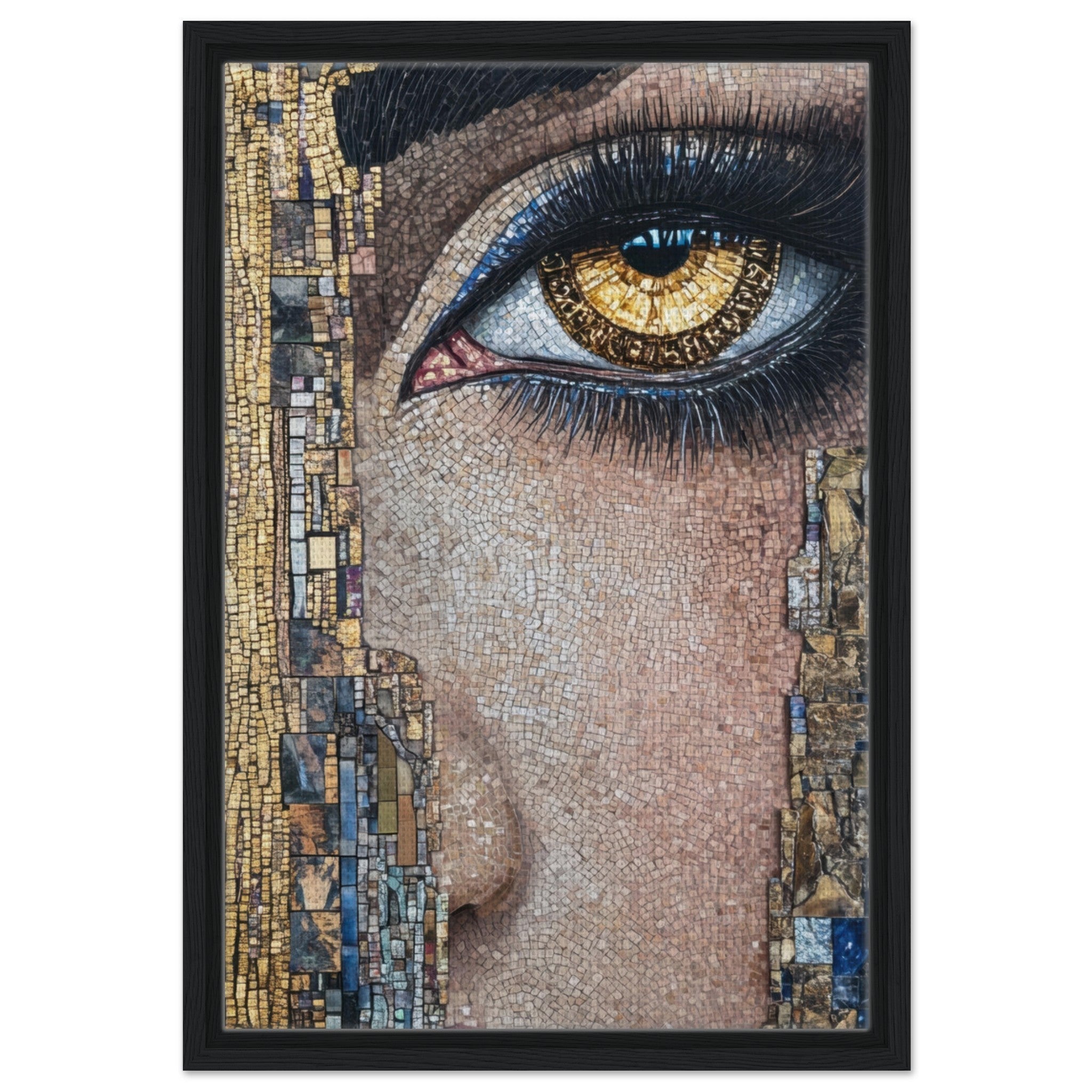 Framed Canvas Portrait - The Oracles Forbidden Prophecy Byzantine Mosaic 6 - Shop Ai Art WebShop - Digital Art online Store
