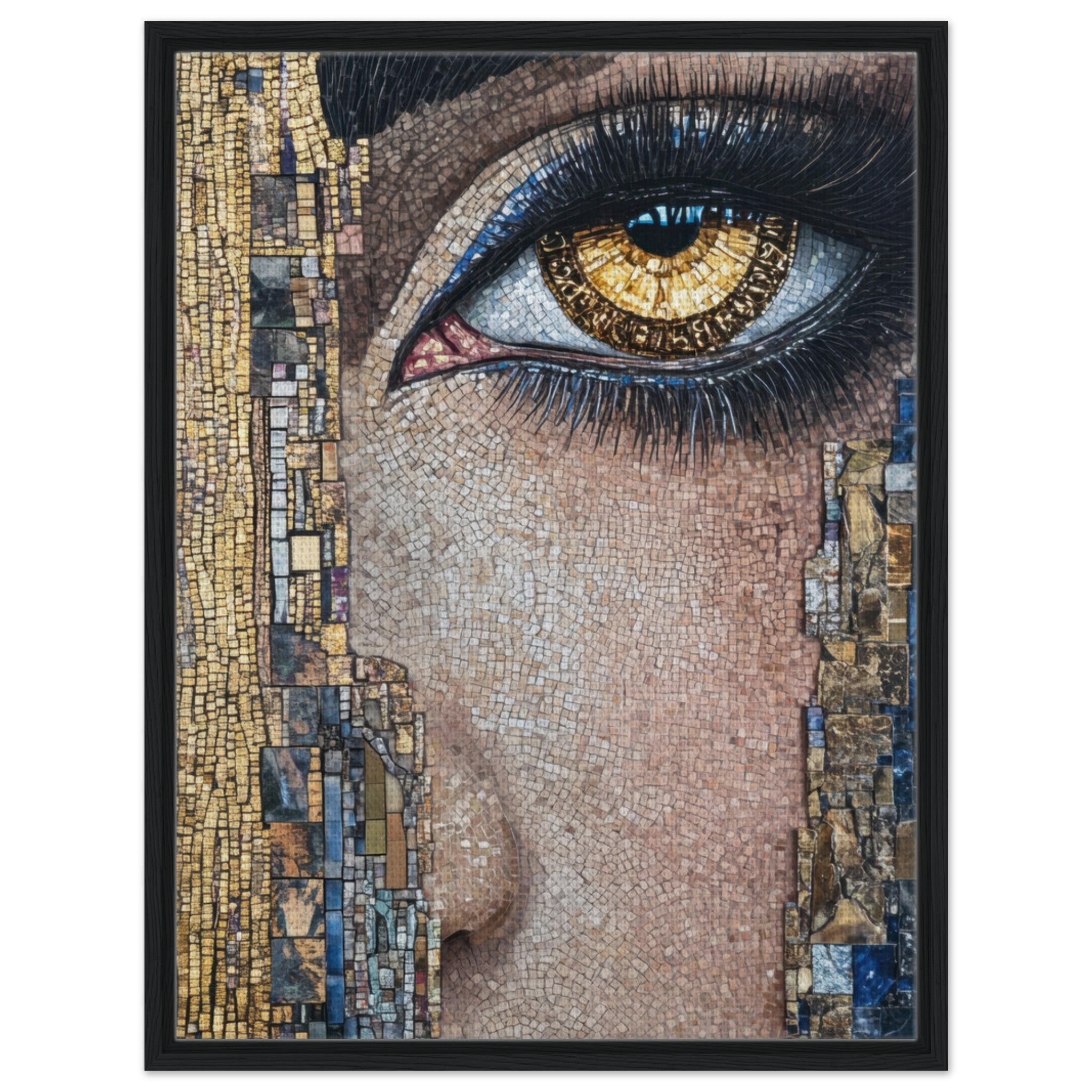 Framed Canvas Portrait - The Oracles Forbidden Prophecy Byzantine Mosaic 6 - Shop Ai Art WebShop - Digital Art online Store