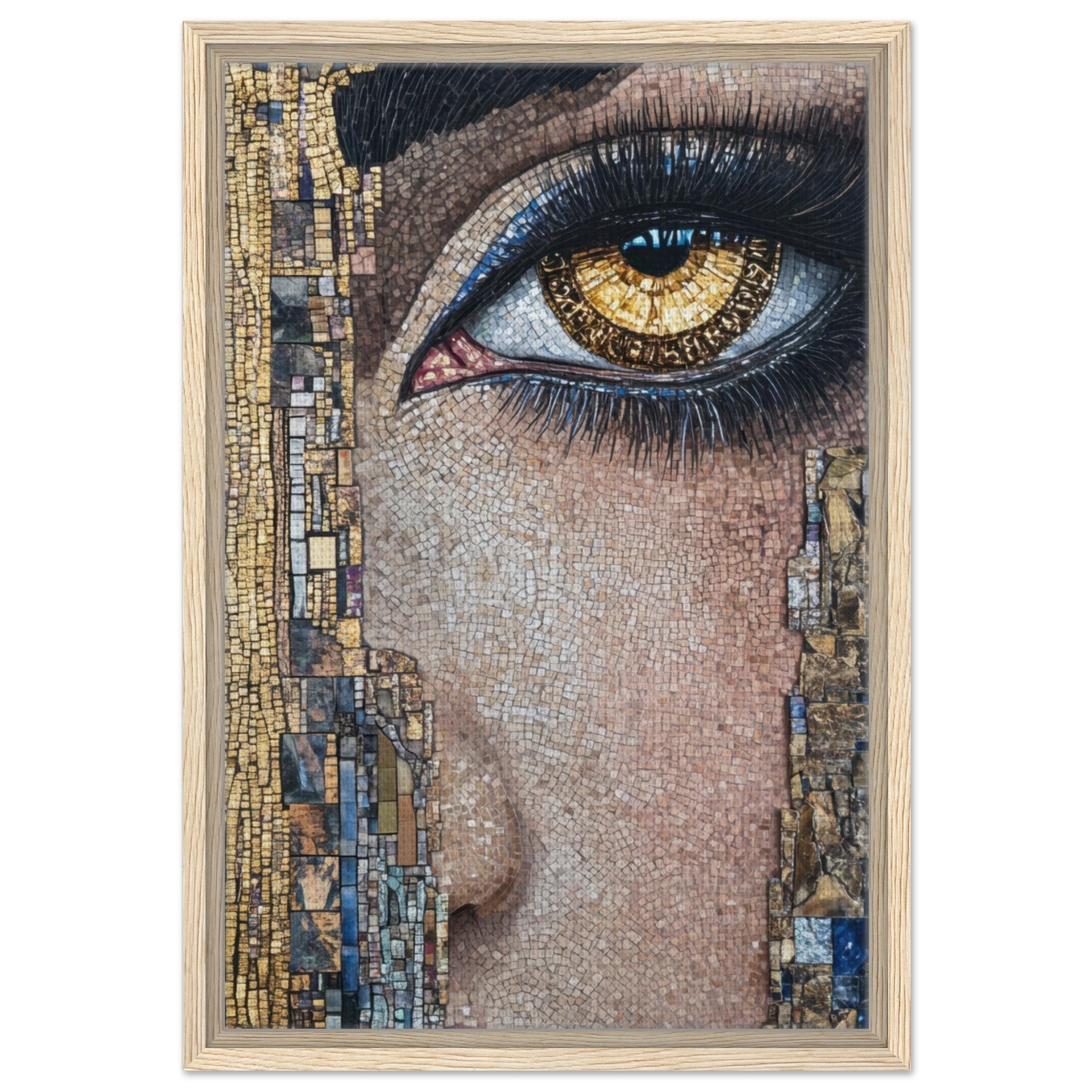 Framed Canvas Portrait - The Oracles Forbidden Prophecy Byzantine Mosaic 6 - Shop Ai Art WebShop - Digital Art online Store