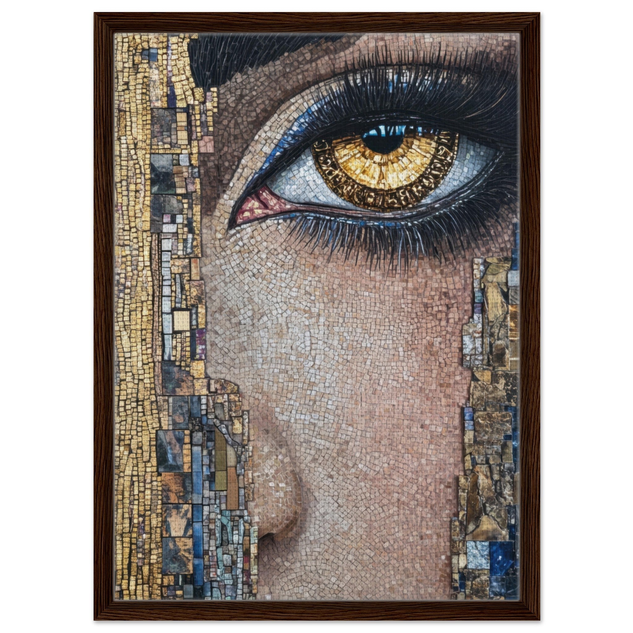 Framed Canvas Portrait - The Oracles Forbidden Prophecy Byzantine Mosaic 6 - Shop Ai Art WebShop - Digital Art online Store