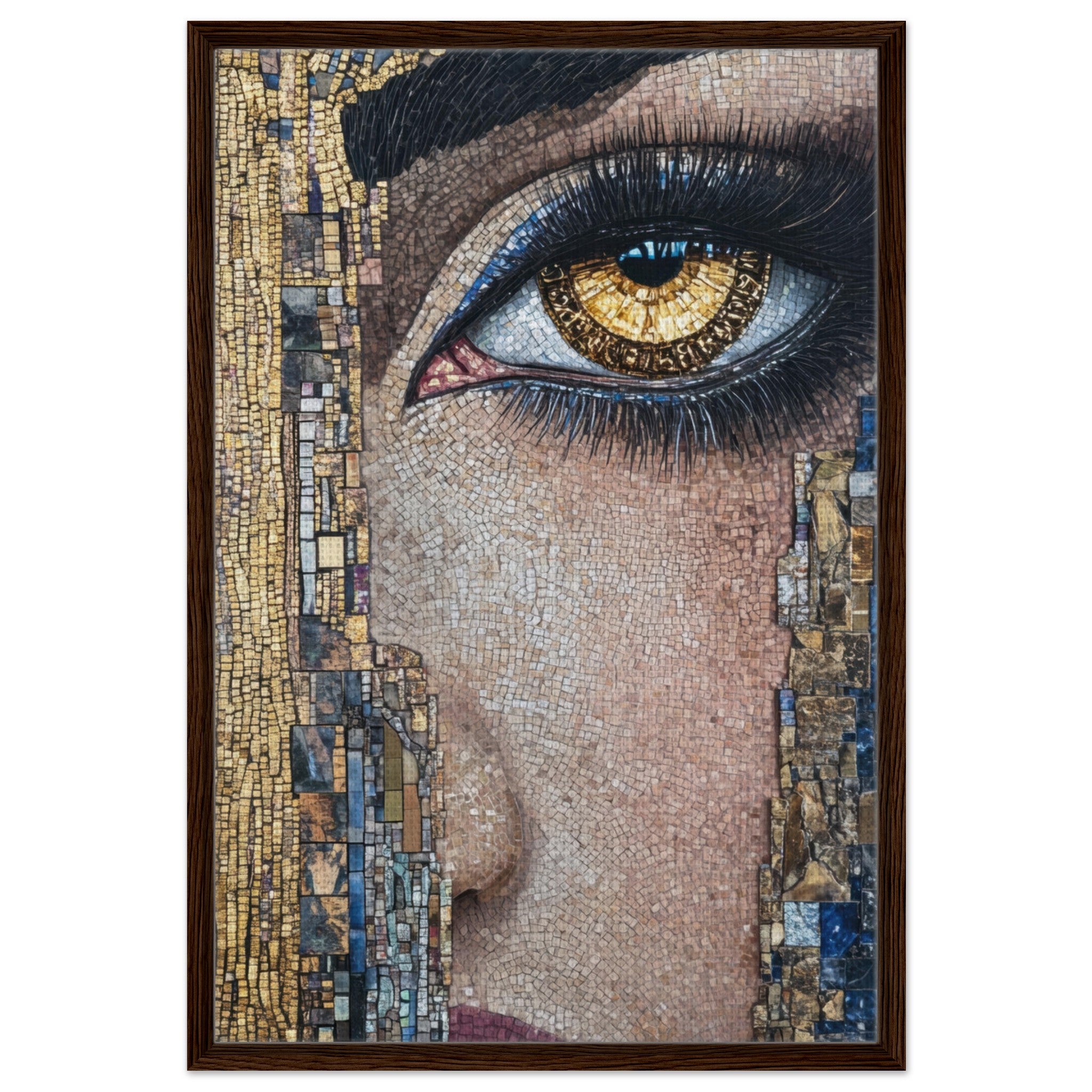 Framed Canvas Portrait - The Oracles Forbidden Prophecy Byzantine Mosaic 6 - Shop Ai Art WebShop - Digital Art online Store