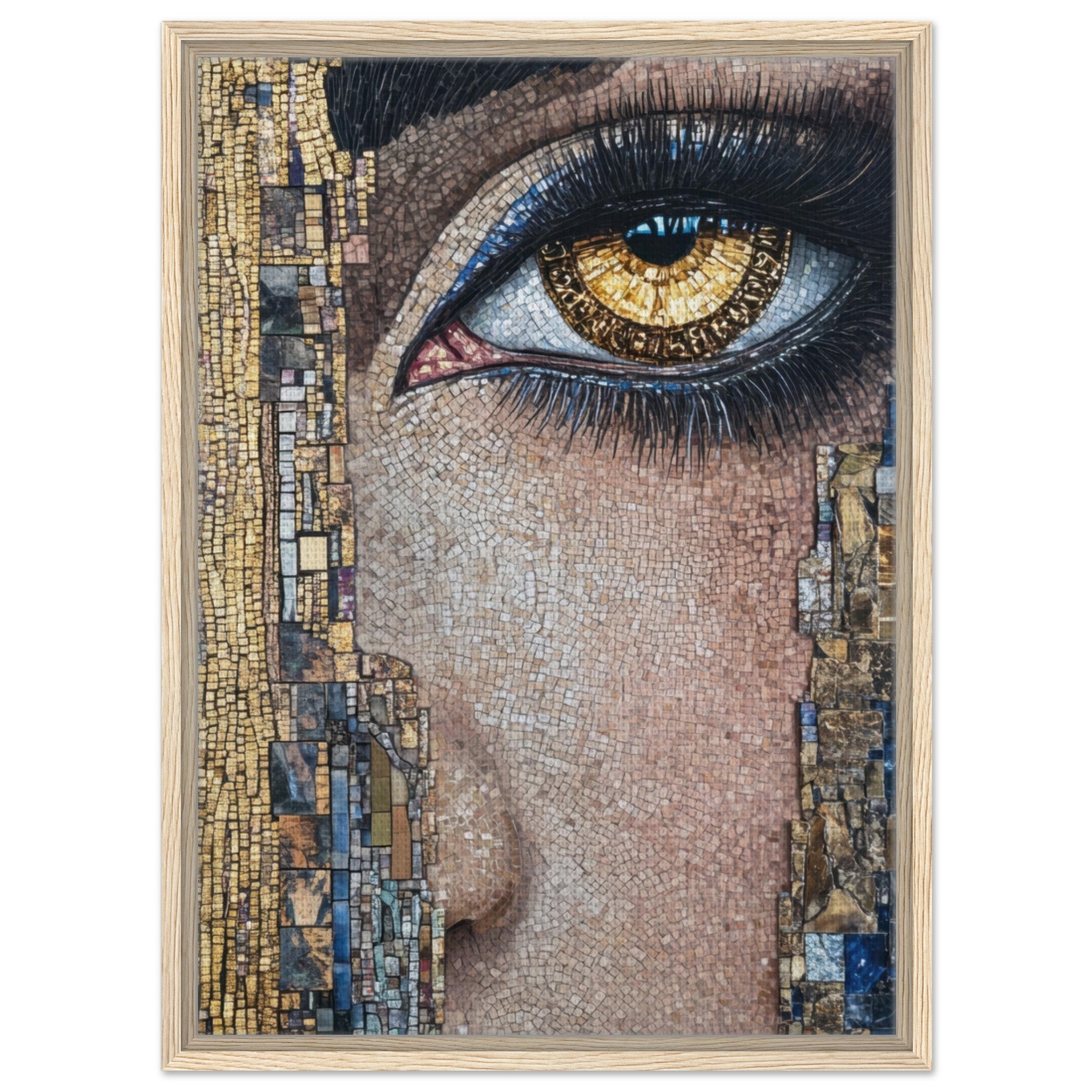 Framed Canvas Portrait - The Oracles Forbidden Prophecy Byzantine Mosaic 6 - Shop Ai Art WebShop - Digital Art online Store