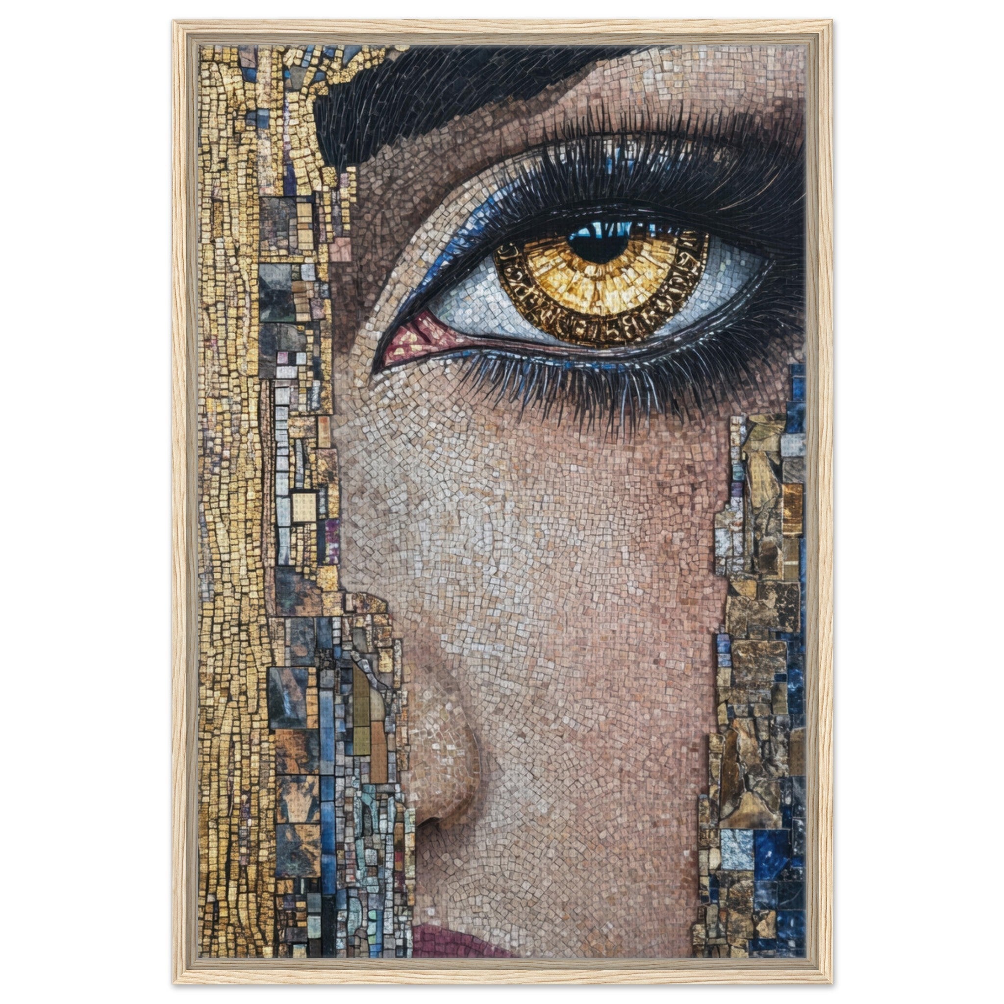 Framed Canvas Portrait - The Oracles Forbidden Prophecy Byzantine Mosaic 6 - Shop Ai Art WebShop - Digital Art online Store