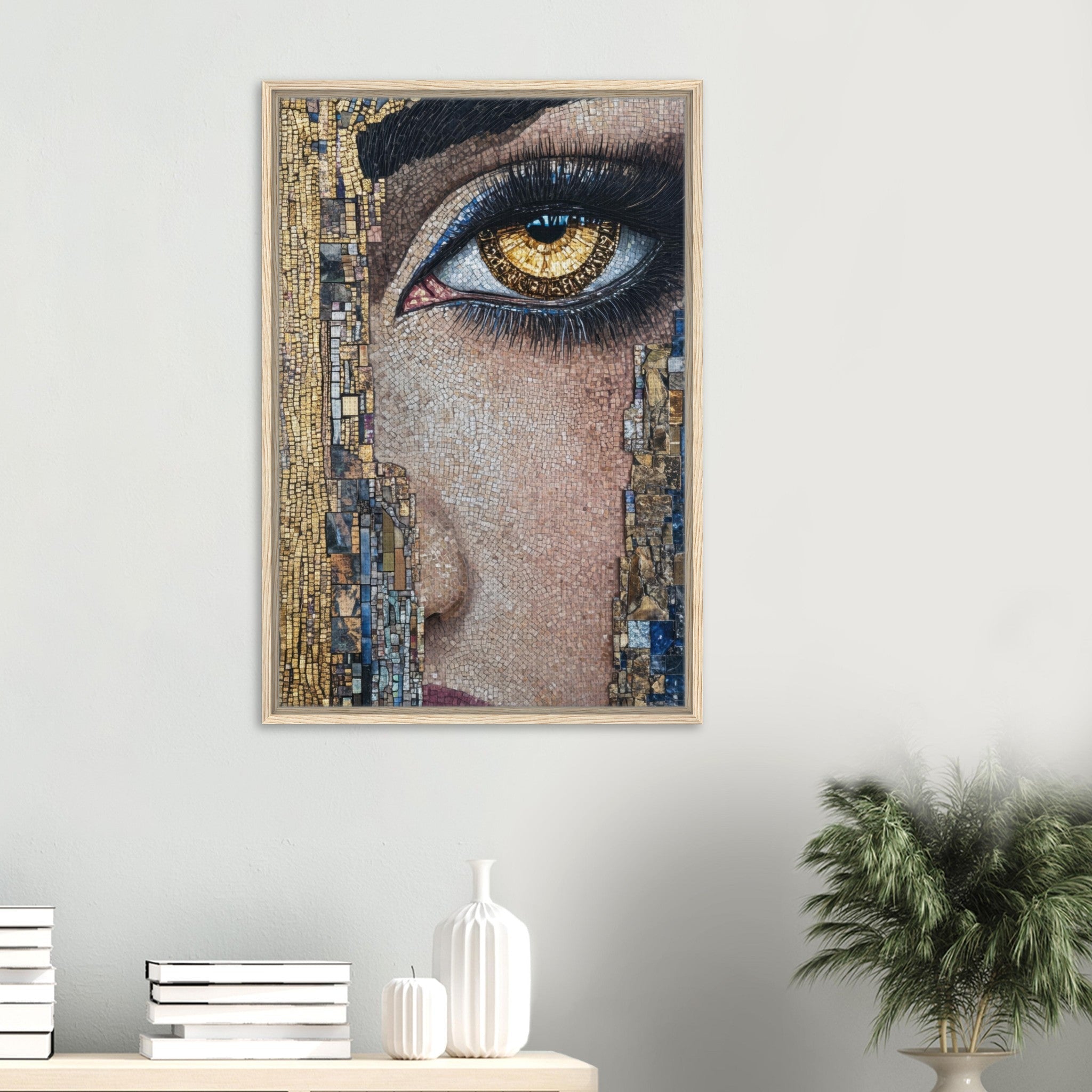 Framed Canvas Portrait - The Oracles Forbidden Prophecy Byzantine Mosaic 6 - Shop Ai Art WebShop - Digital Art online Store