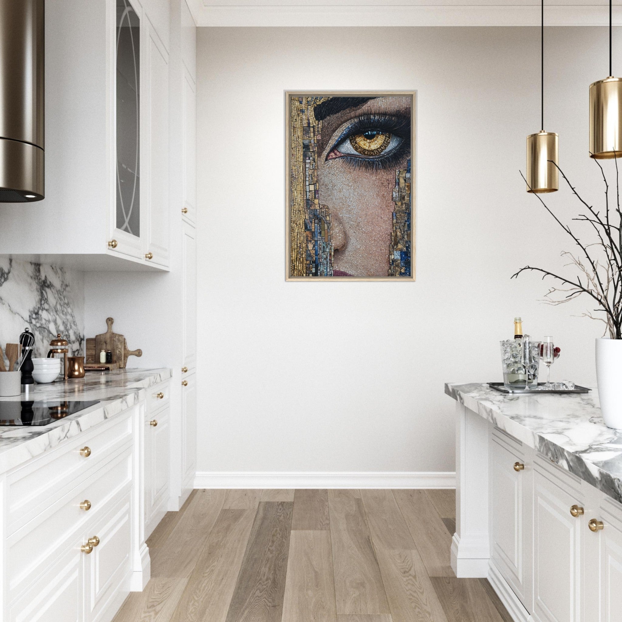 Framed Canvas Portrait - The Oracles Forbidden Prophecy Byzantine Mosaic 6 - Shop Ai Art WebShop - Digital Art online Store