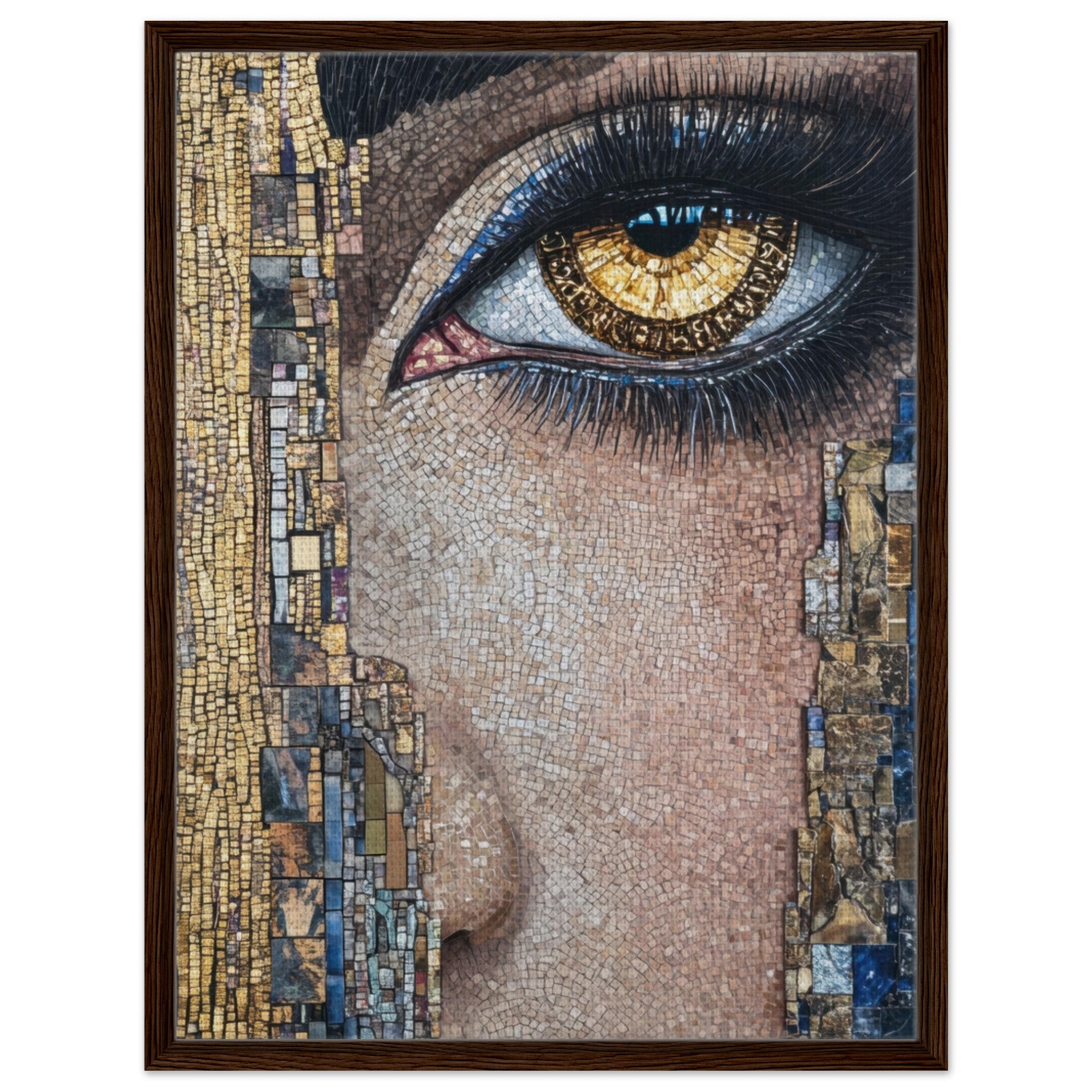 Framed Canvas Portrait - The Oracles Forbidden Prophecy Byzantine Mosaic 6 - Shop Ai Art WebShop - Digital Art online Store