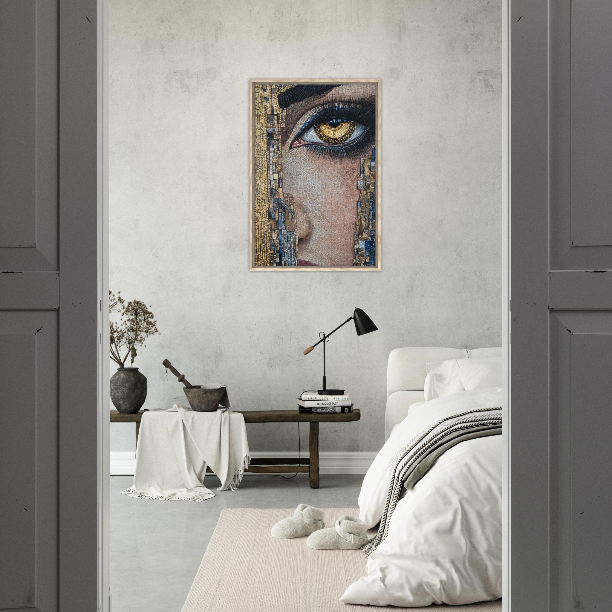 Framed Canvas Portrait - The Oracles Forbidden Prophecy Byzantine Mosaic 6 - Shop Ai Art WebShop - Digital Art online Store