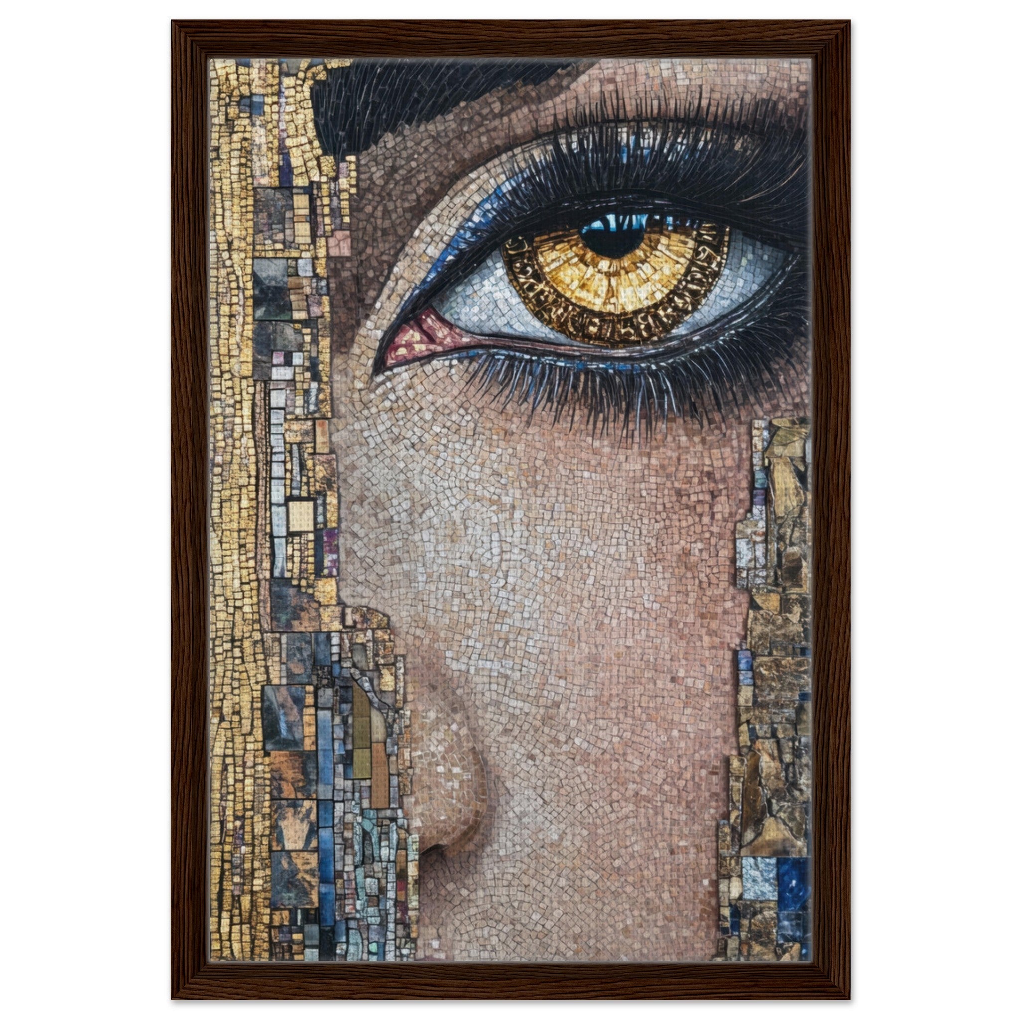 Framed Canvas Portrait - The Oracles Forbidden Prophecy Byzantine Mosaic 6 - Shop Ai Art WebShop - Digital Art online Store