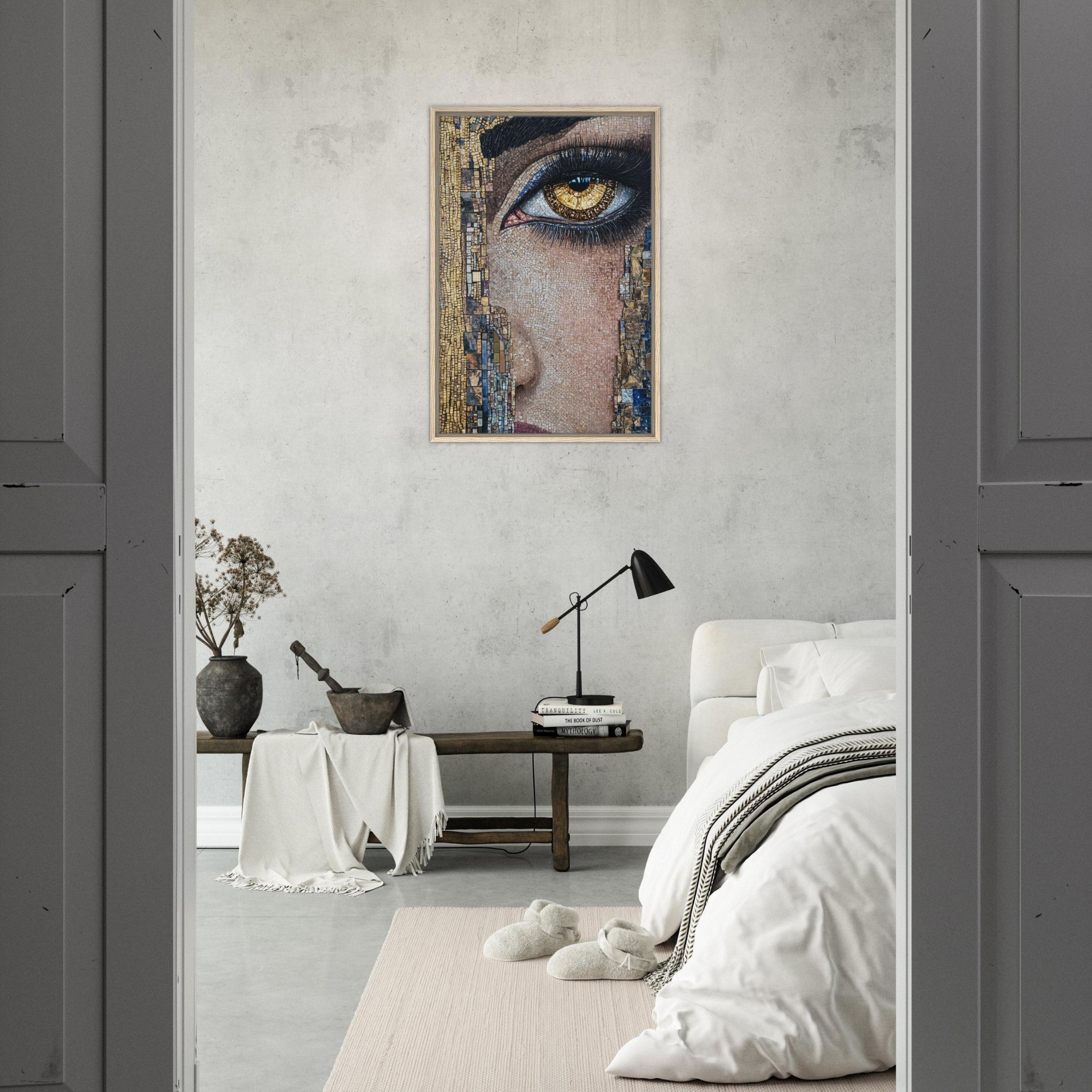Framed Canvas Portrait - The Oracles Forbidden Prophecy Byzantine Mosaic 6 - Shop Ai Art WebShop - Digital Art online Store