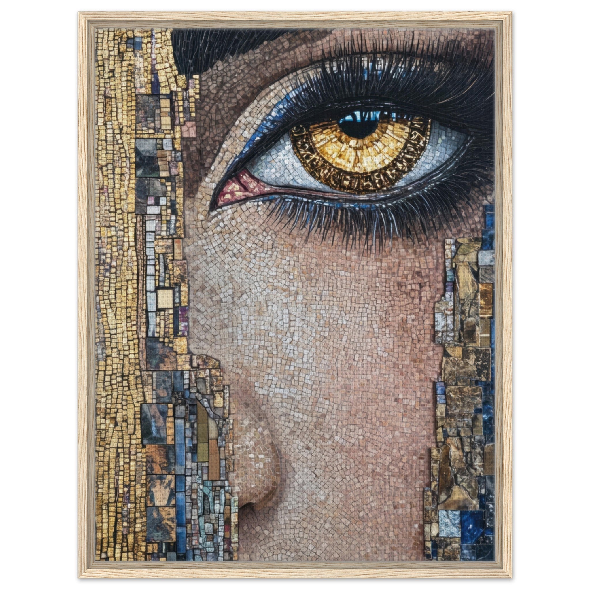Framed Canvas Portrait - The Oracles Forbidden Prophecy Byzantine Mosaic 6 - Shop Ai Art WebShop - Digital Art online Store