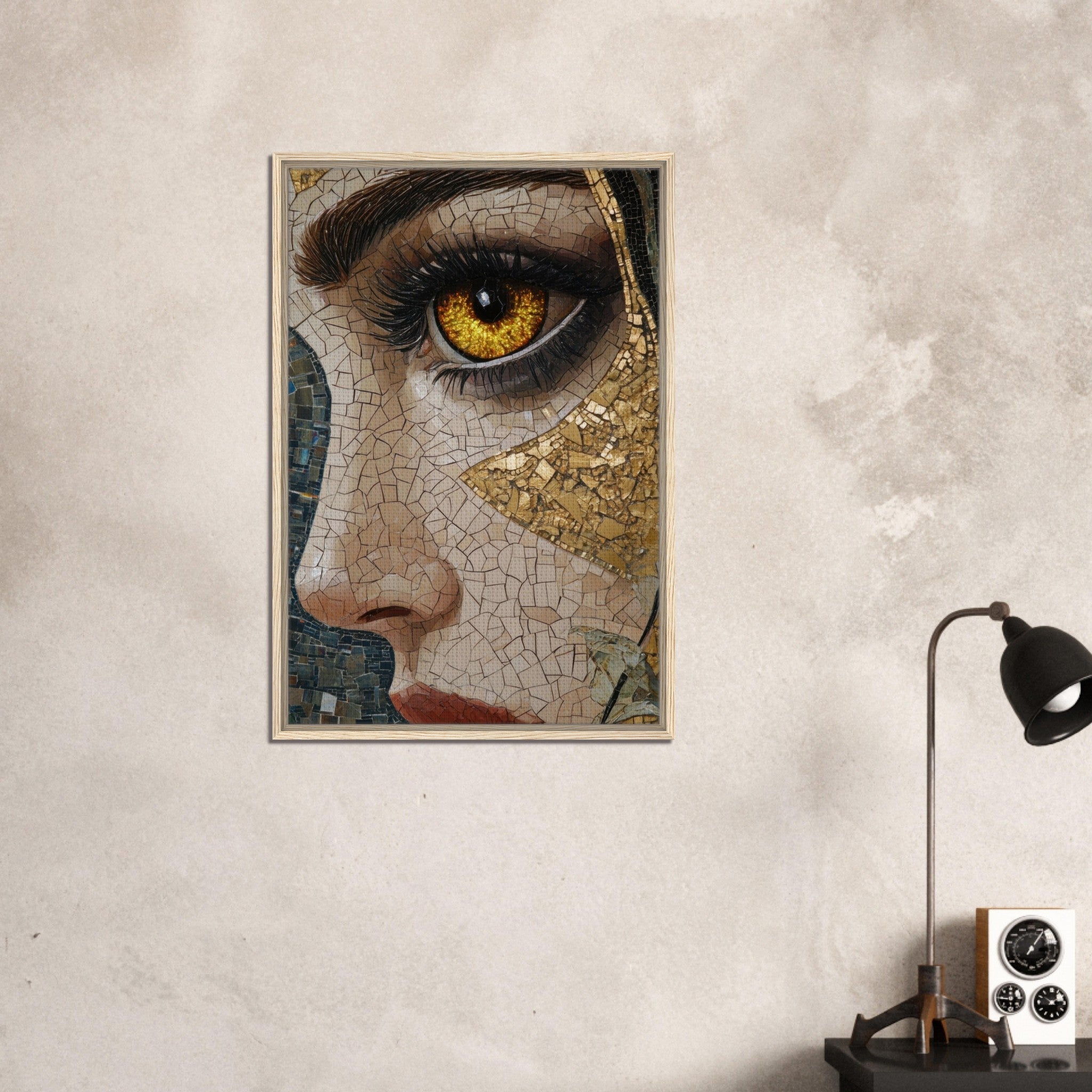 Framed Canvas Portrait - The Oracles Forbidden Prophecy Byzantine Mosaic - Shop Ai Art WebShop - Digital Art online Store