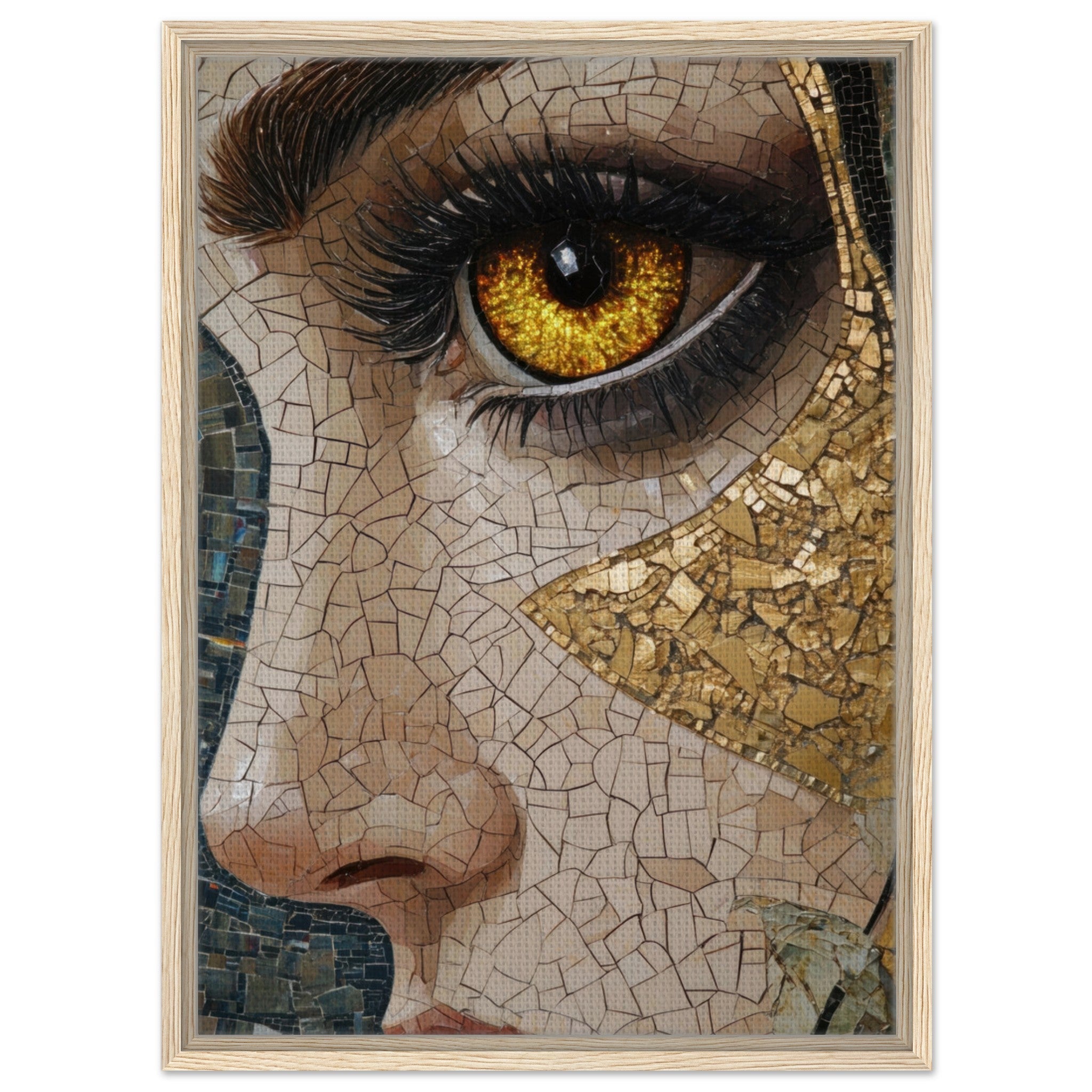 Framed Canvas Portrait - The Oracles Forbidden Prophecy Byzantine Mosaic - Shop Ai Art WebShop - Digital Art online Store