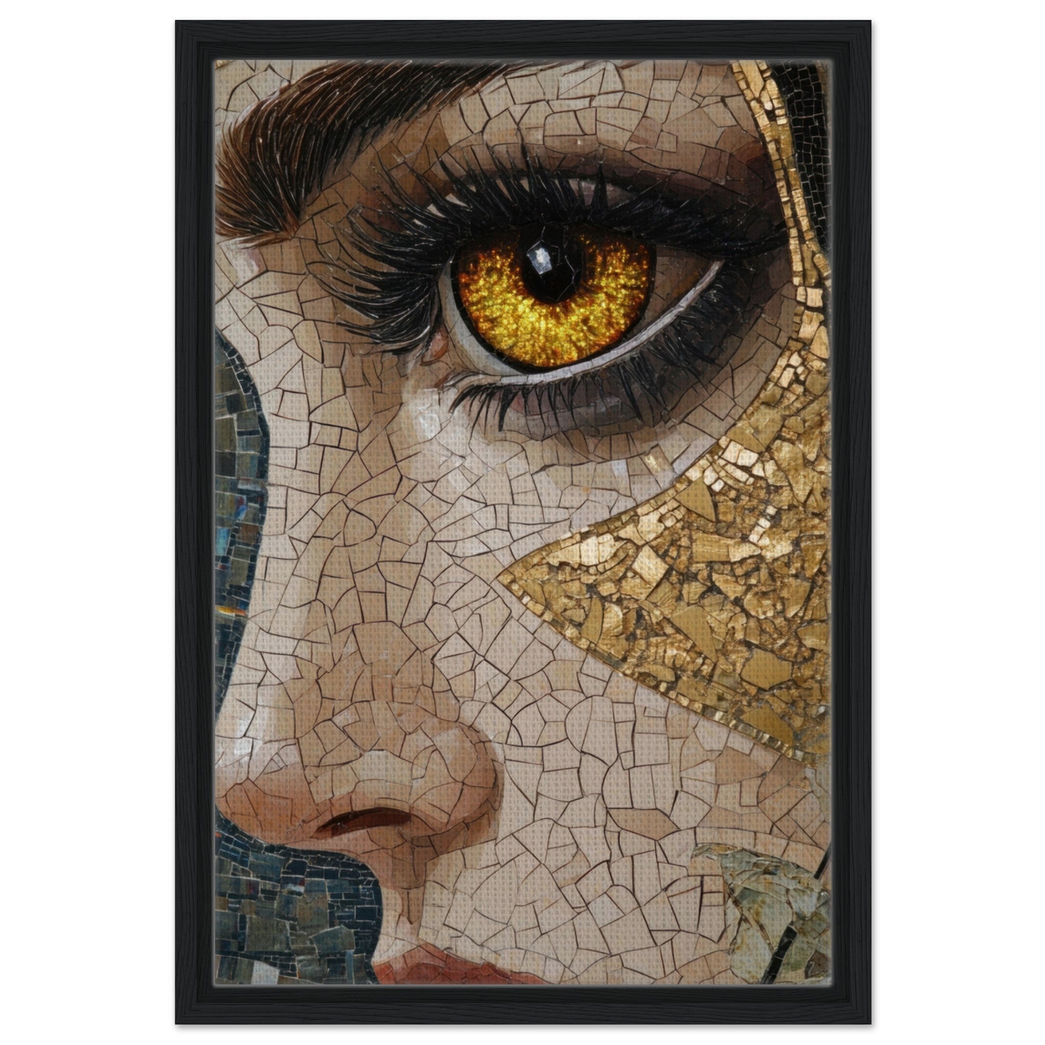 Framed Canvas Portrait - The Oracles Forbidden Prophecy Byzantine Mosaic - Shop Ai Art WebShop - Digital Art online Store