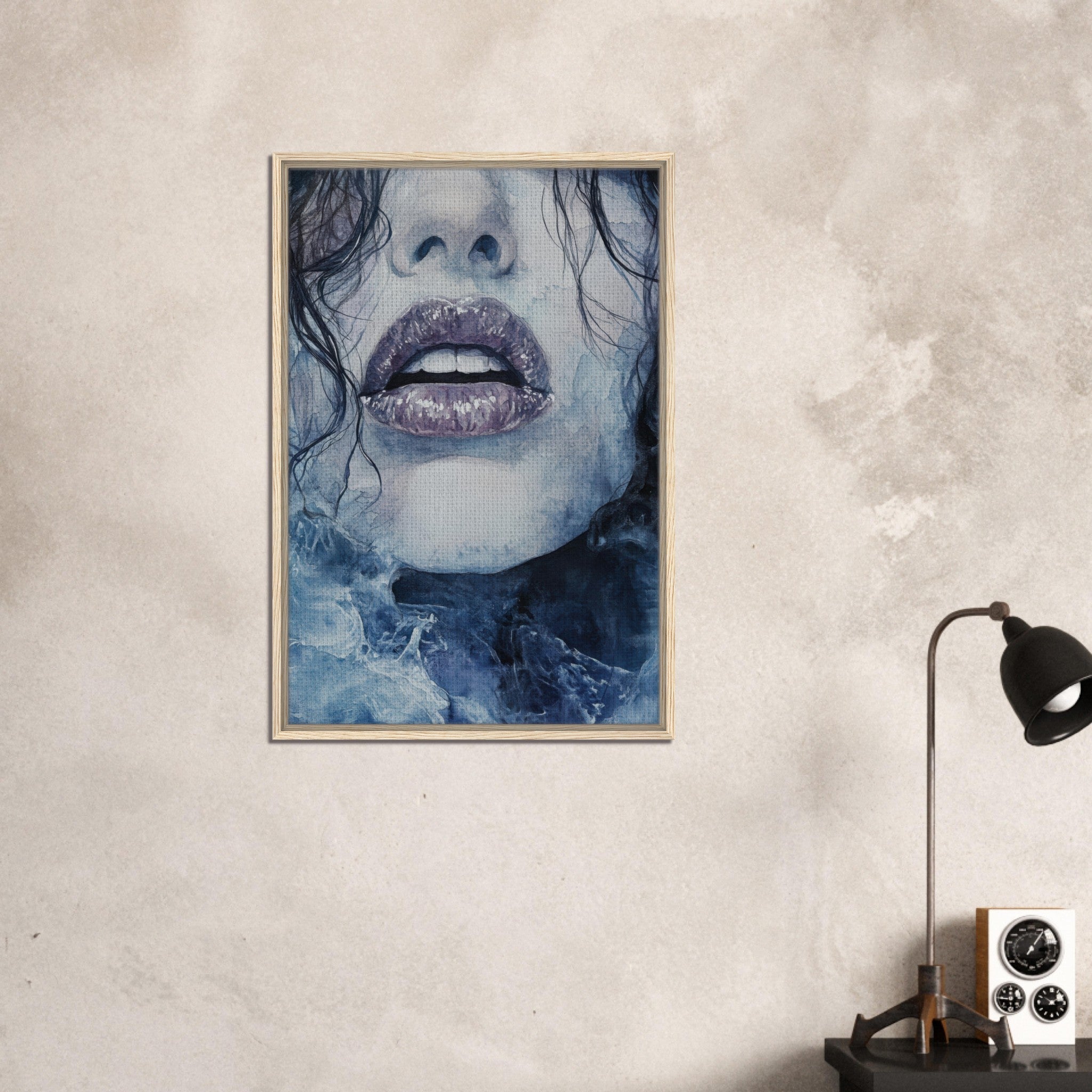 Framed Canvas Portrait - The Sirens Lament Gothic Watercolor Extreme Los 4 - Shop Ai Art WebShop - Digital Art online Store