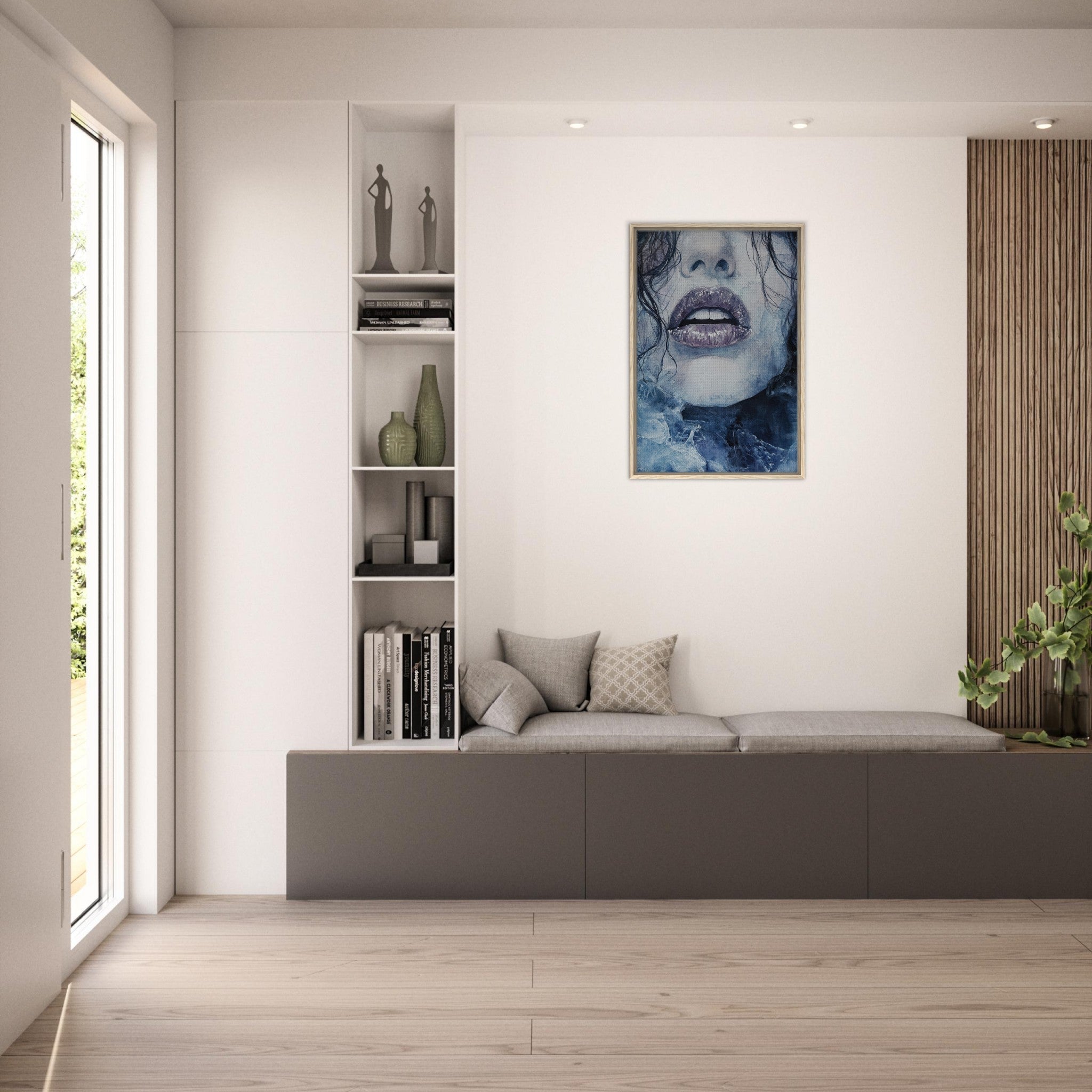 Framed Canvas Portrait - The Sirens Lament Gothic Watercolor Extreme Los 4 - Shop Ai Art WebShop - Digital Art online Store