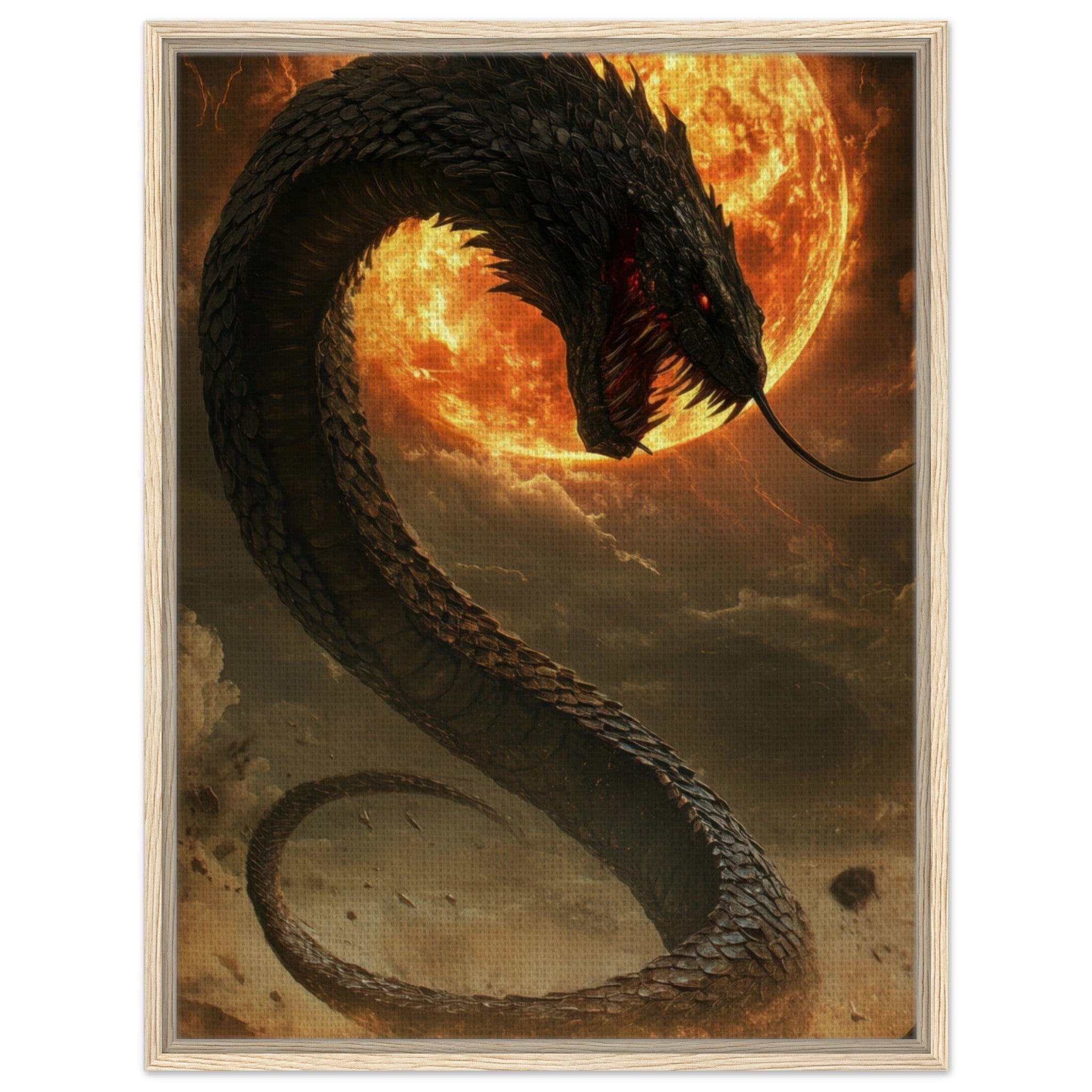 Framed Canvas Portrait - The Wrath of Apophis Dark Fantasy A Dark Fantasy 2 - Shop Ai Art WebShop - Digital Art online Store