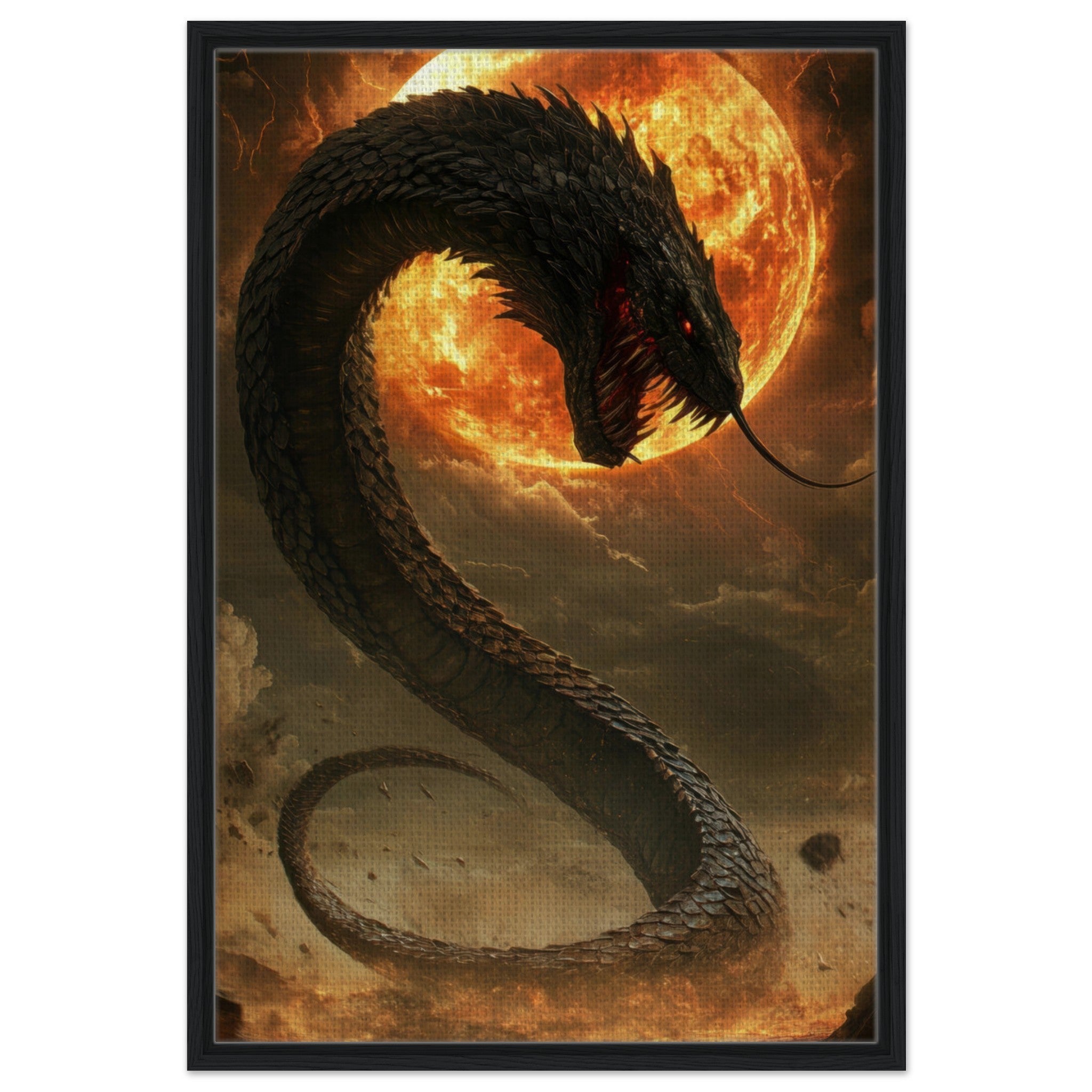 Framed Canvas Portrait - The Wrath of Apophis Dark Fantasy A Dark Fantasy 2 - Shop Ai Art WebShop - Digital Art online Store