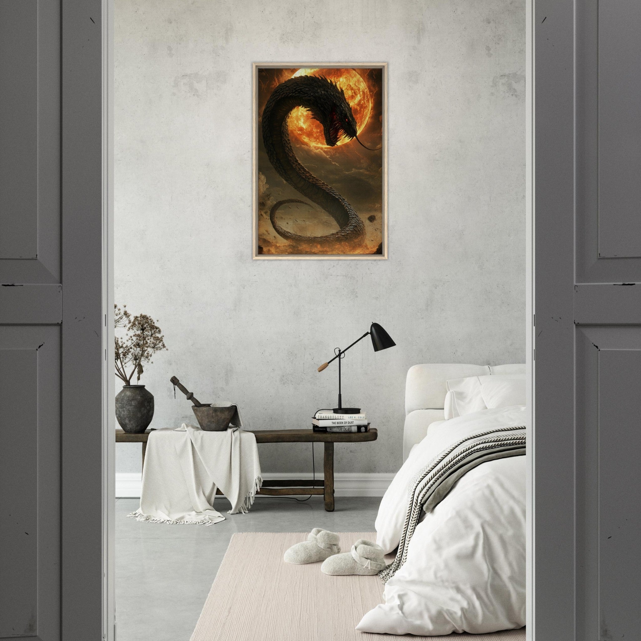 Framed Canvas Portrait - The Wrath of Apophis Dark Fantasy A Dark Fantasy 2 - Shop Ai Art WebShop - Digital Art online Store