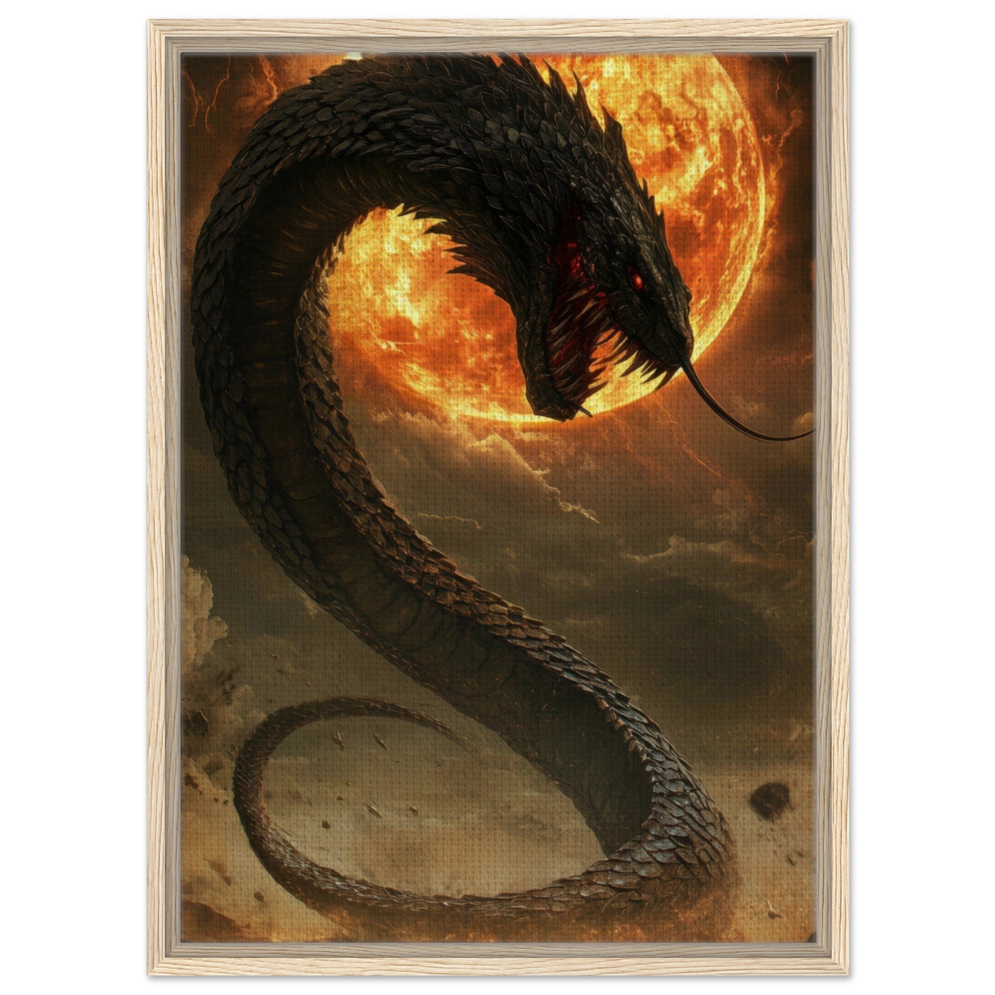 Framed Canvas Portrait - The Wrath of Apophis Dark Fantasy A Dark Fantasy 2 - Shop Ai Art WebShop - Digital Art online Store