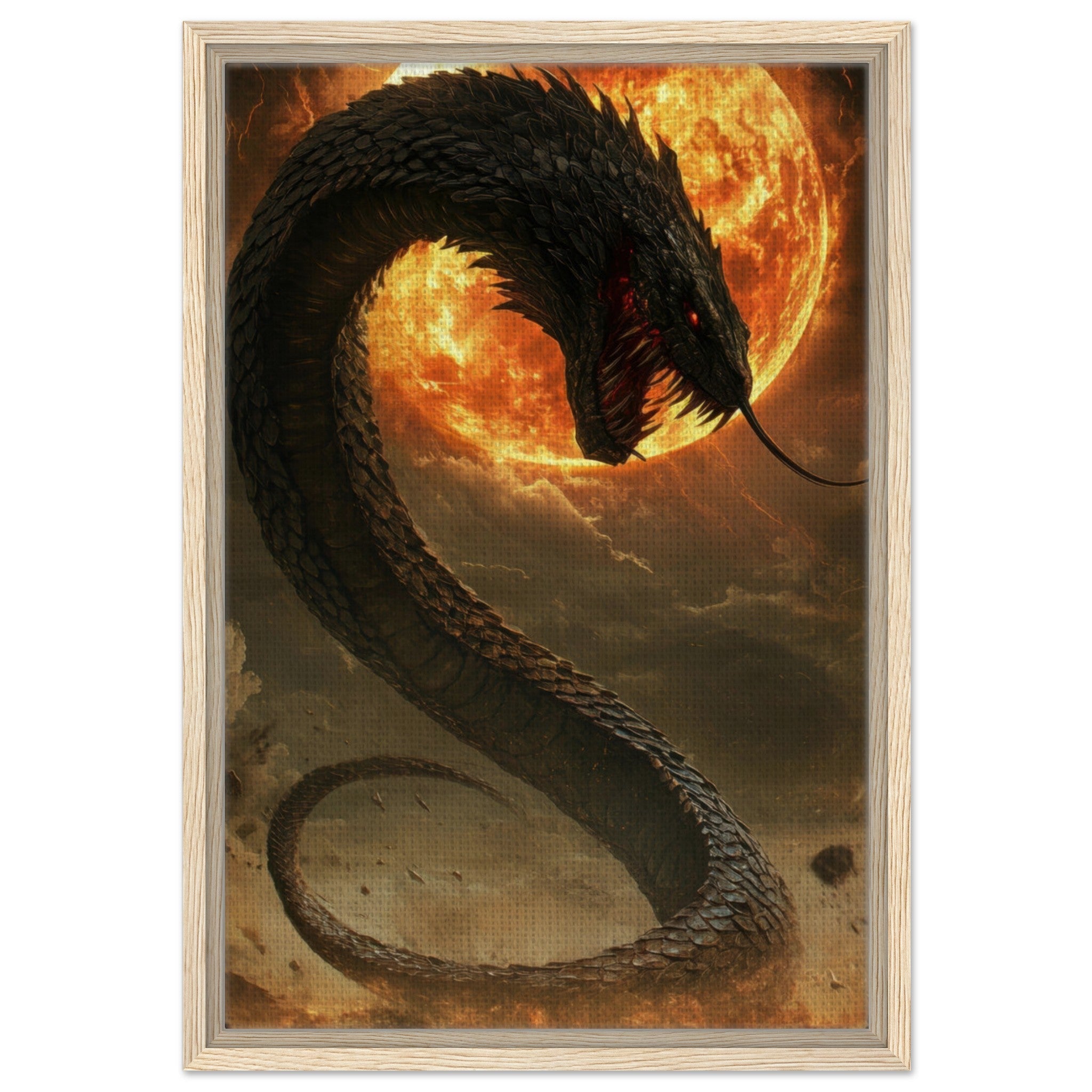 Framed Canvas Portrait - The Wrath of Apophis Dark Fantasy A Dark Fantasy 2 - Shop Ai Art WebShop - Digital Art online Store